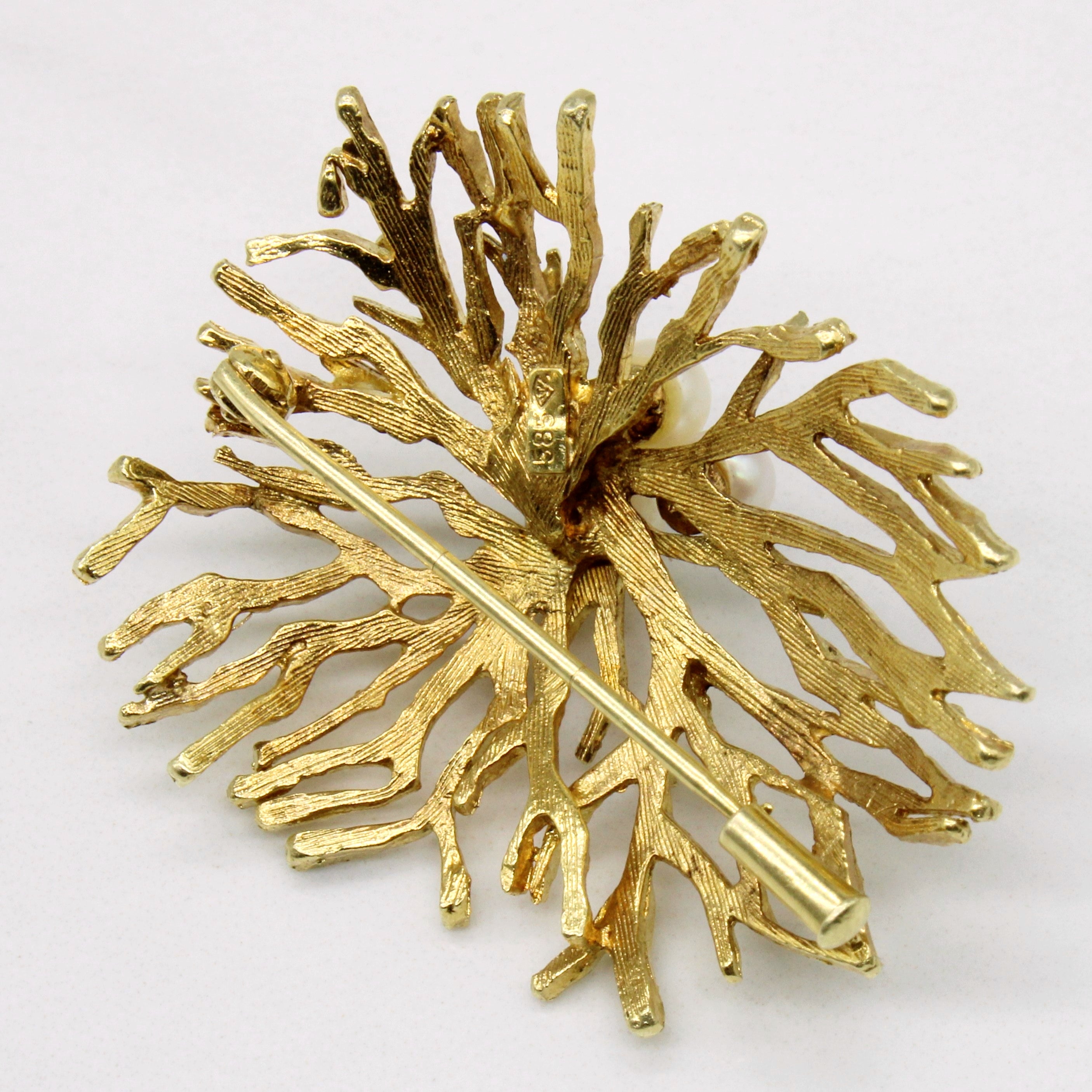 Ornate Pearl Brooch