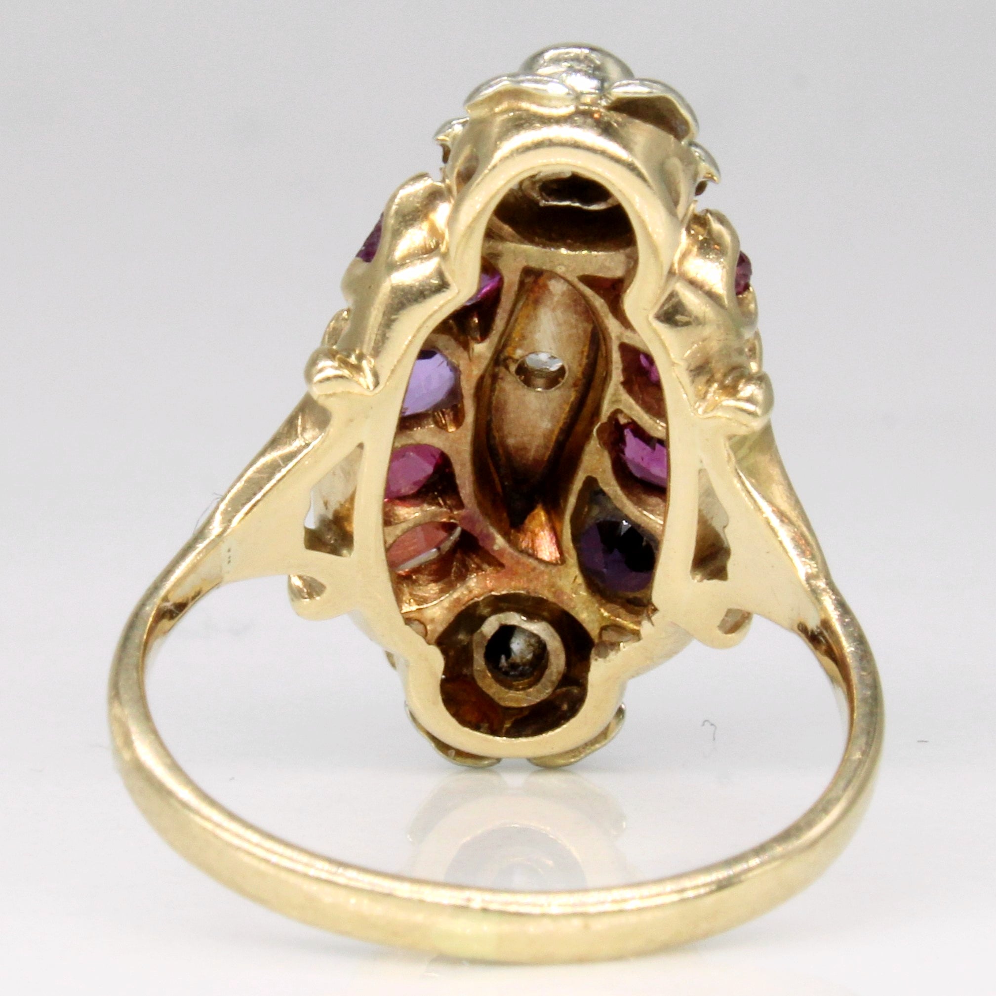 Antique Old European Cut Diamond, Garnet, Spinel and Amethyst Ring | 1.38ctw | SZ 5 |
