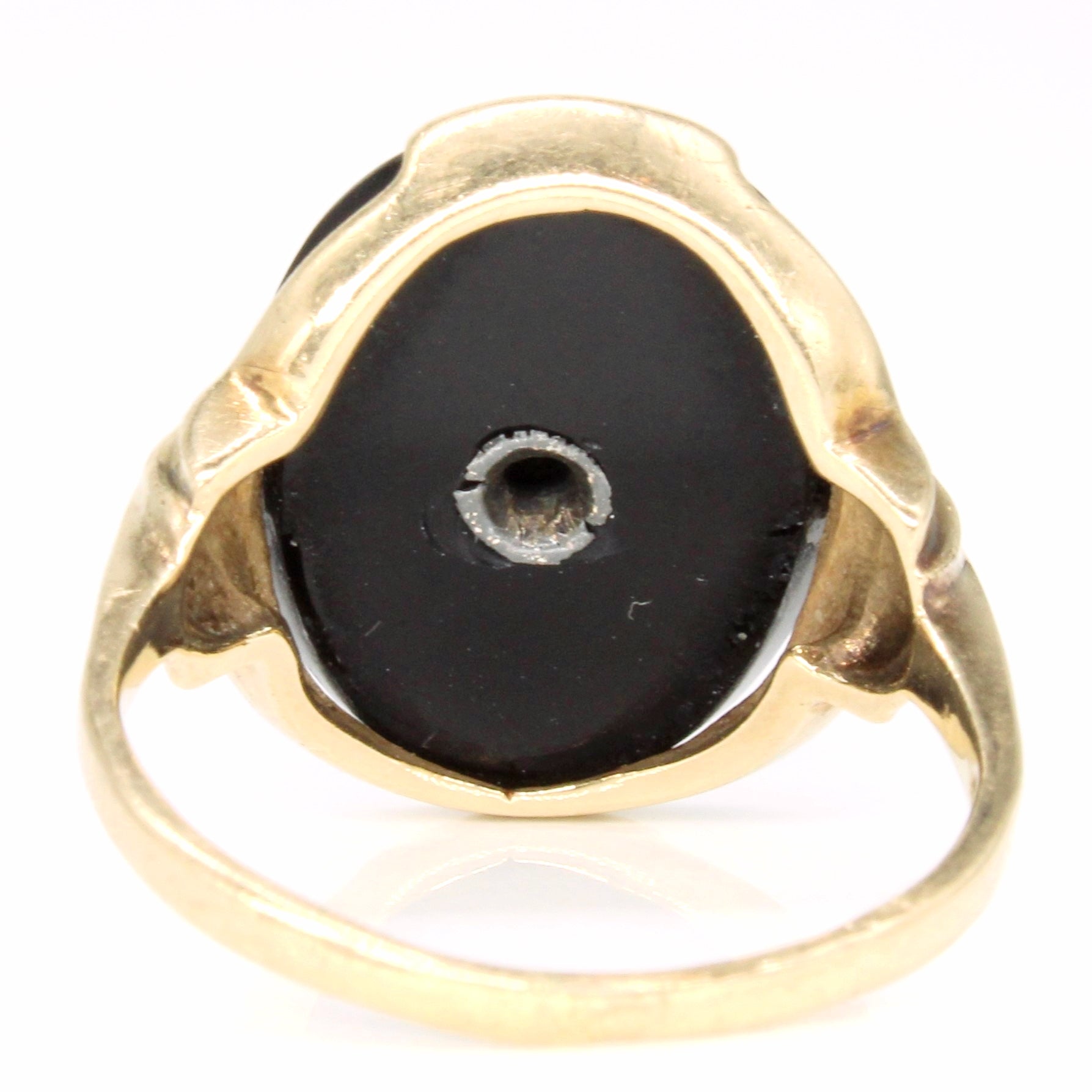 Black Onyx & Diamond Ring | 3.40ct, 0.01ct | SZ 5.25 |