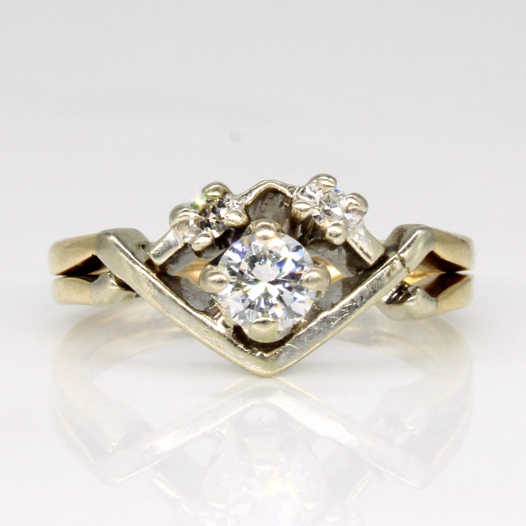 Diamond Wedding & Engagement Fused Rings | 0.56ctw | SZ 5 |