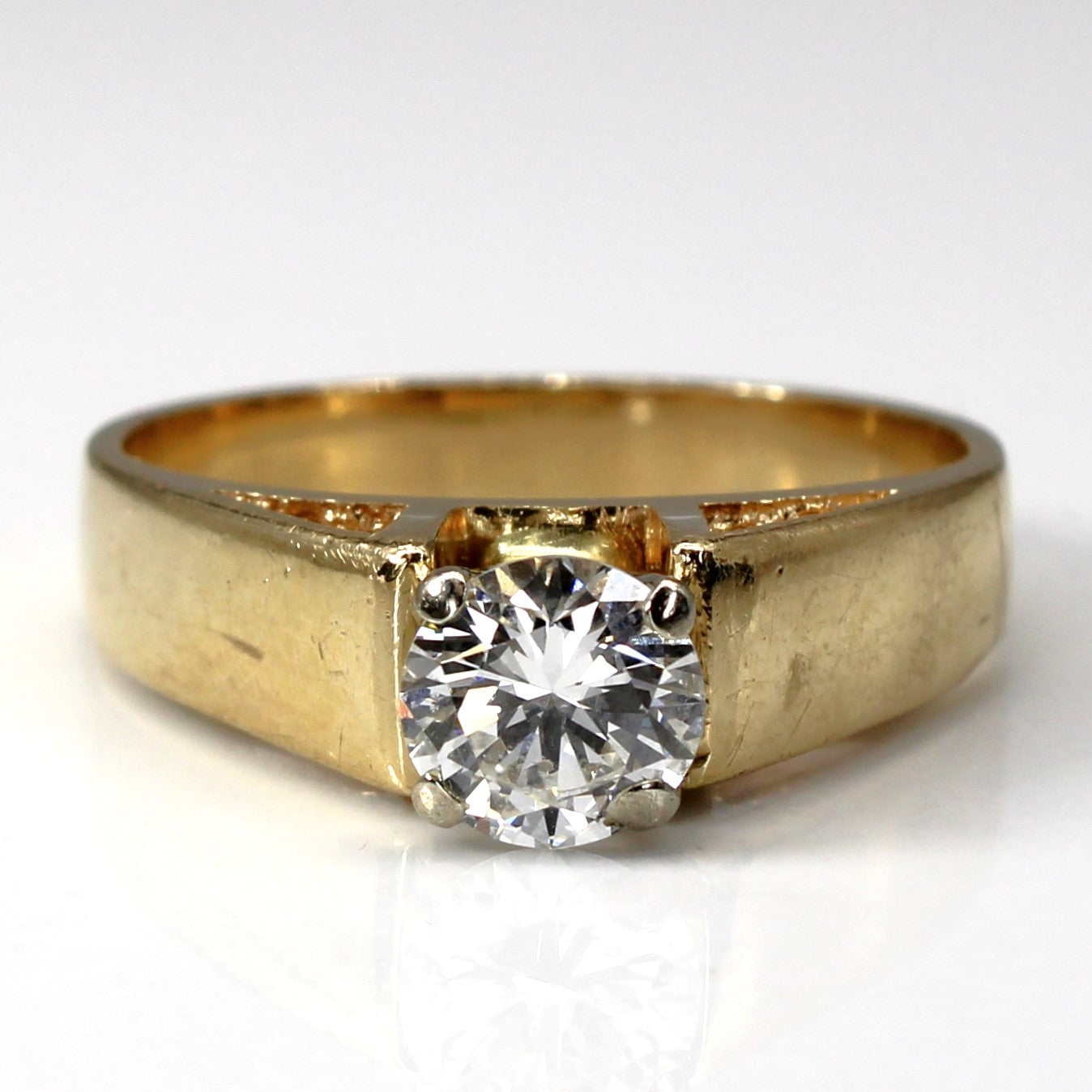 Solitaire Diamond Engagement Ring | 0.87ct VS2 J | SZ 6.75 |
