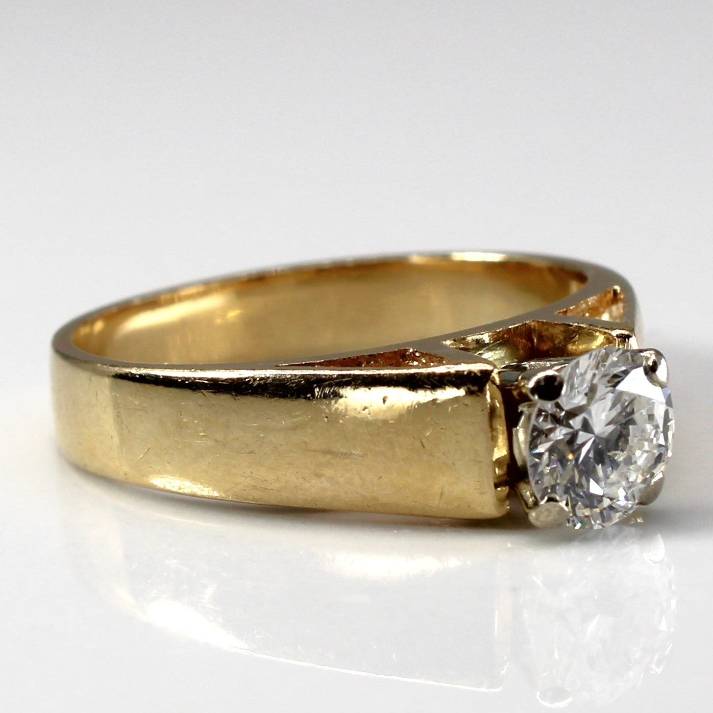 Solitaire Diamond Engagement Ring | 0.87ct VS2 J | SZ 6.75 |