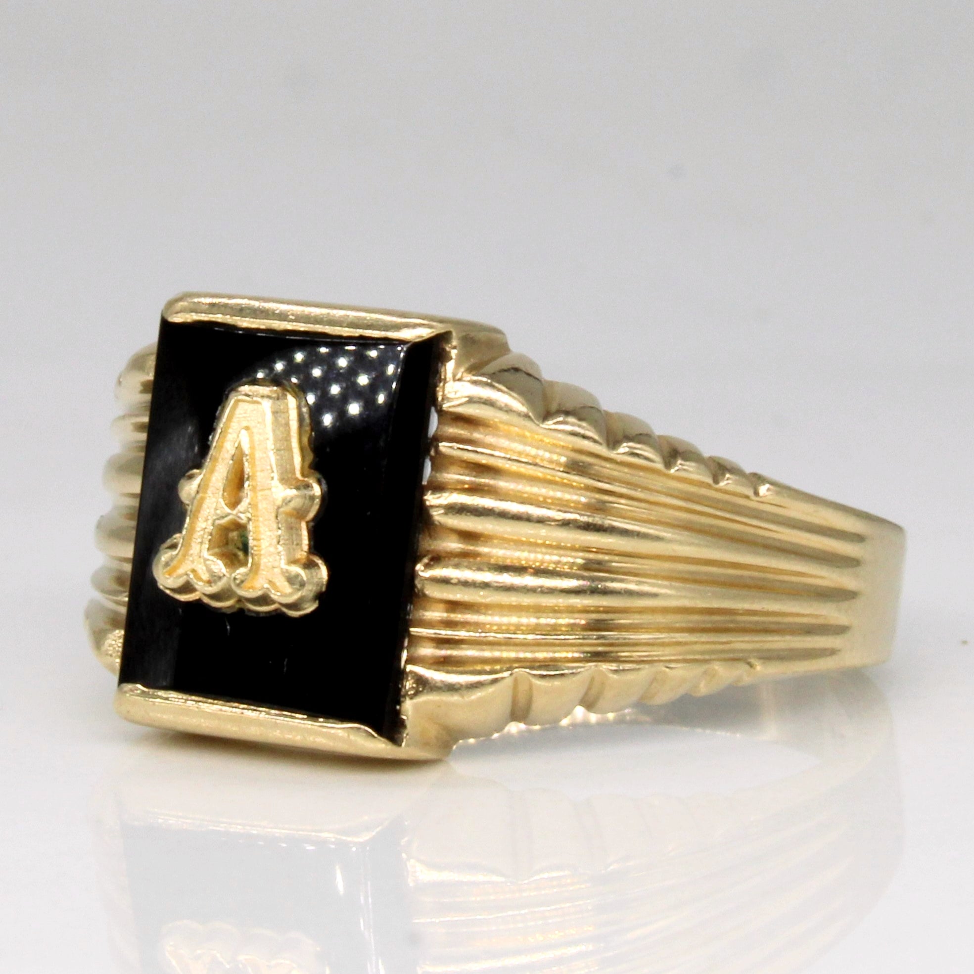 Onyx 'A' Initial Ring | 1.10ct | SZ 7.5 |