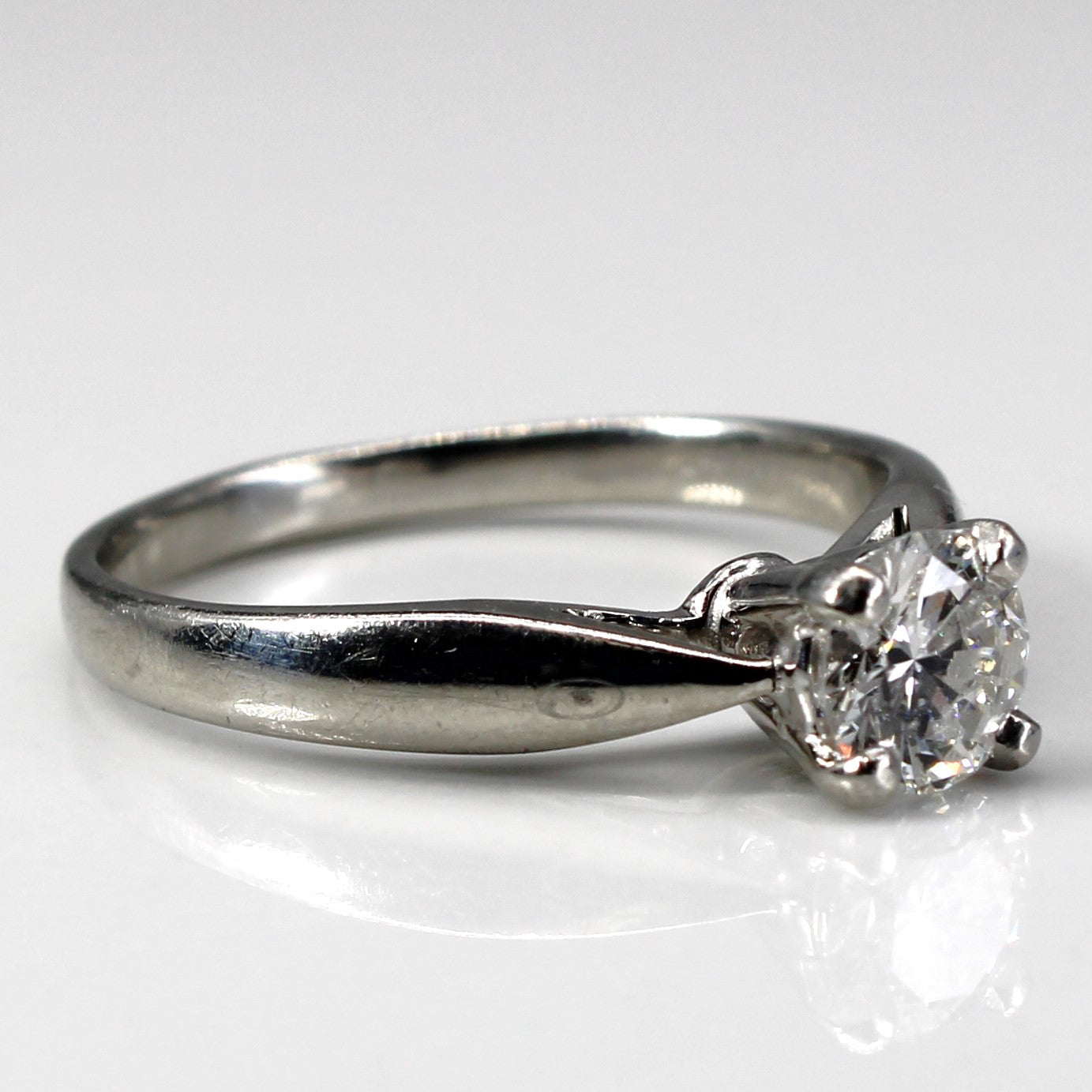 Bague solitaire vintage canadienne en platine et diamant | 0,55 ct SI1/SI2 H/I | Taille 6,25 |