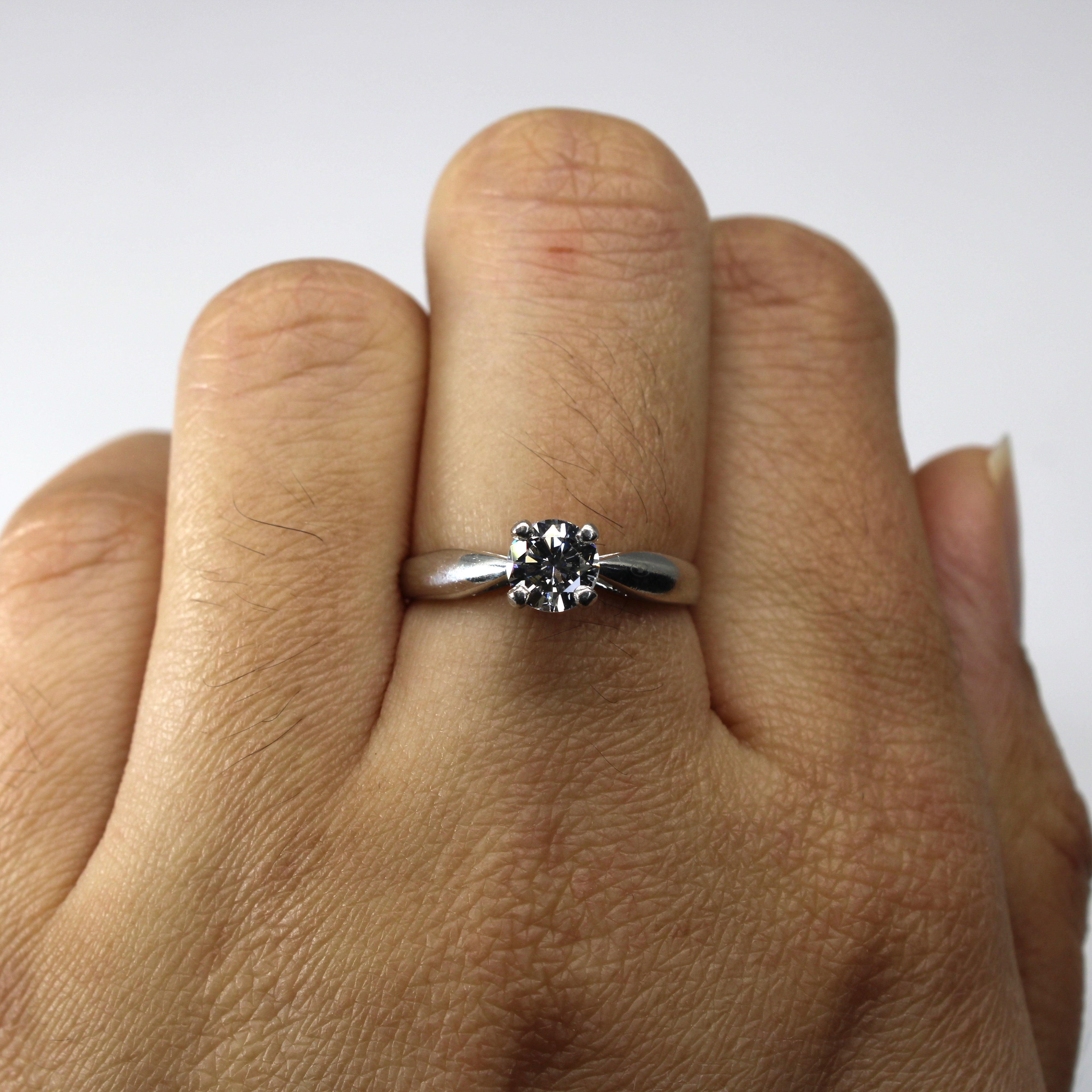 Bague solitaire vintage canadienne en platine et diamant | 0,55 ct SI1/SI2 H/I | Taille 6,25 |