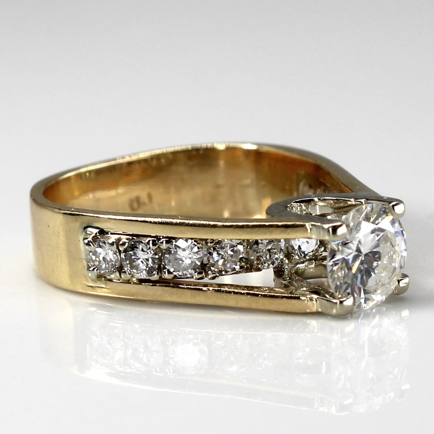 Diamond Engagement Ring with Accents | 1.11ctw SI1 G/H | SZ 5.5 |