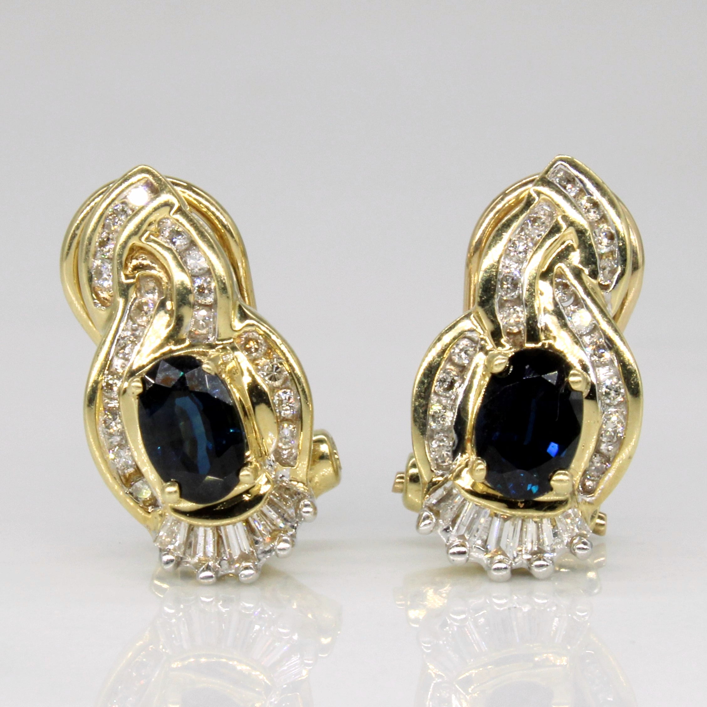Diamond & Sapphire Earrings | 0.42ctw, 0.40ctw |