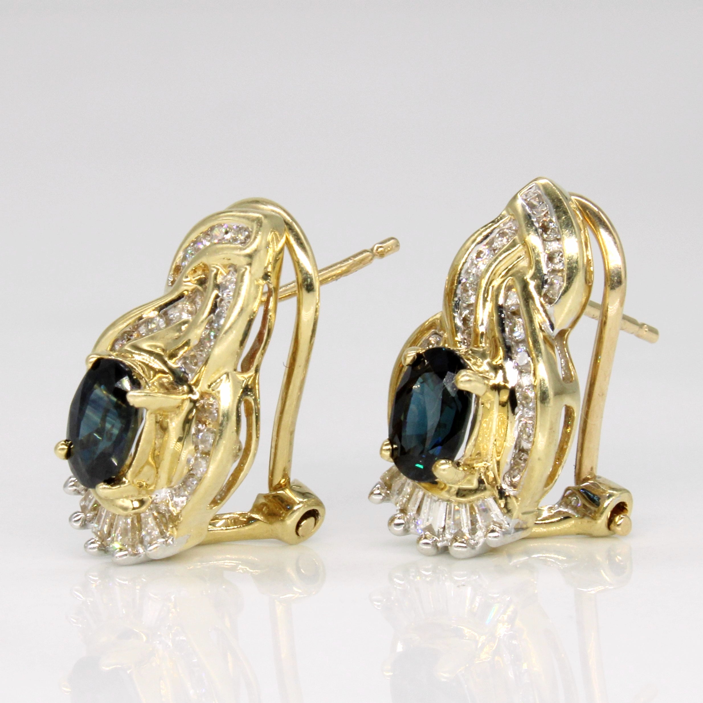 Diamond & Sapphire Earrings | 0.42ctw, 0.40ctw |