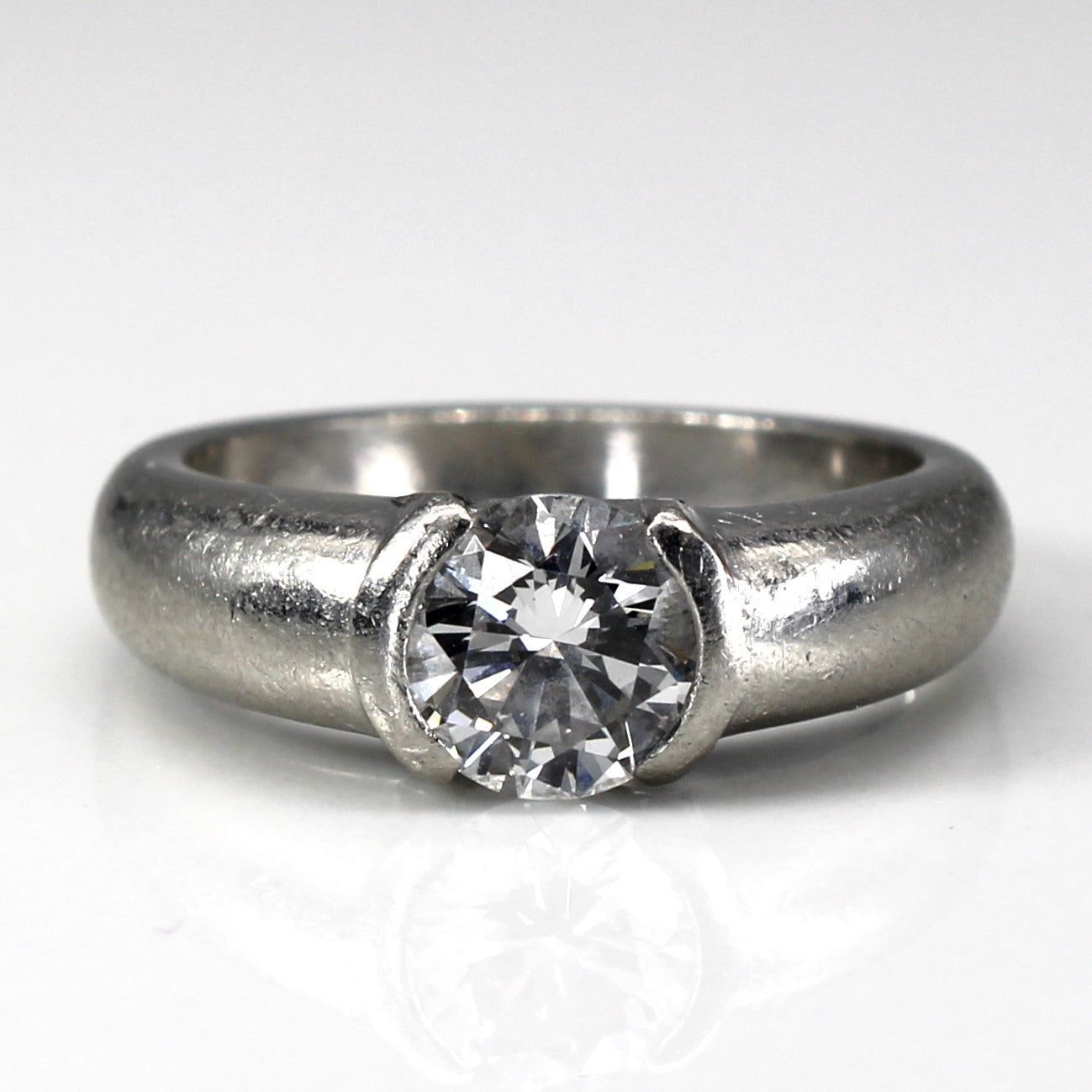 Platinum Semi Bezel Set Diamond Ring | 1.01ct VS2 H/I | SZ 5.5 |