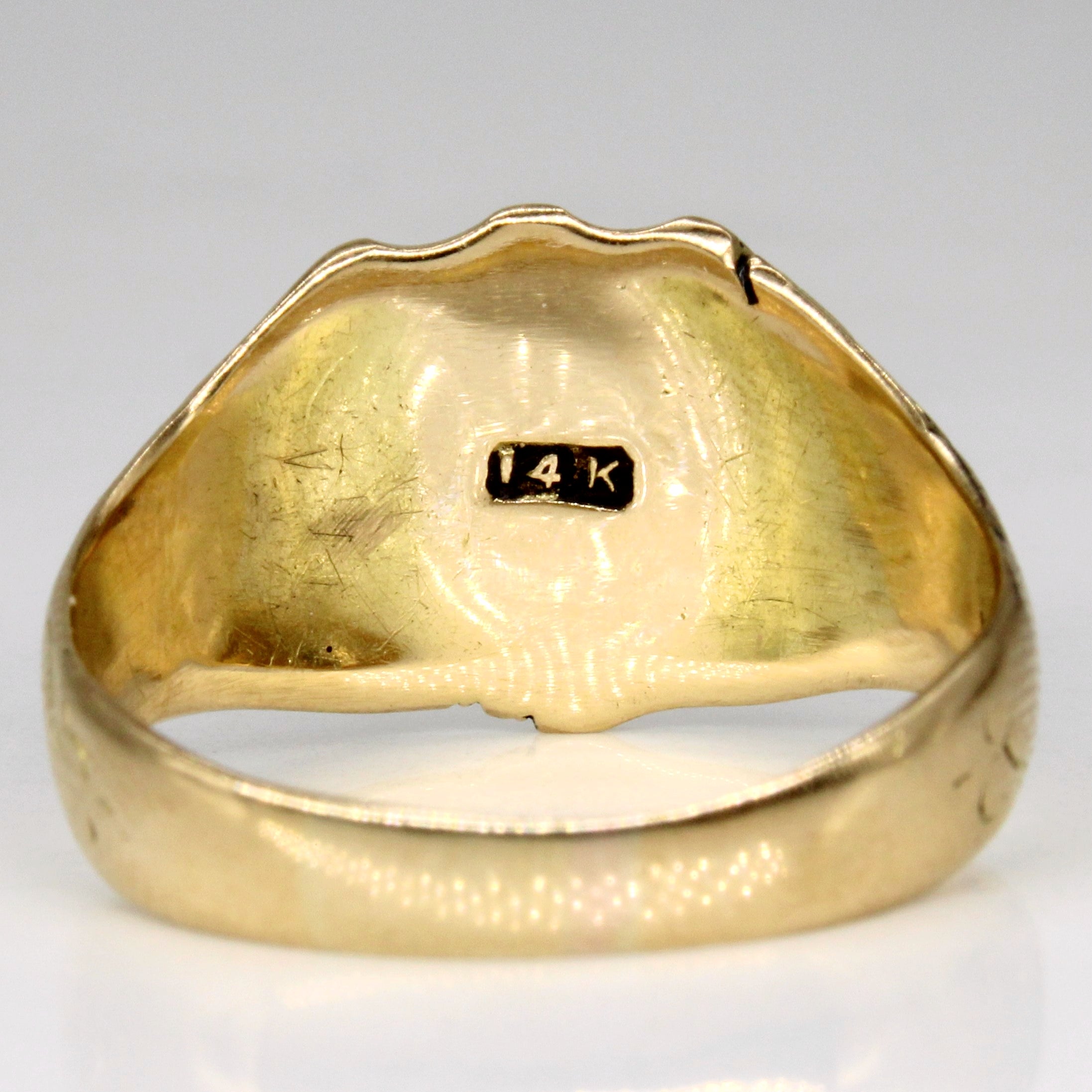 14k Yellow Gold Faded Initial Ring | SZ 9 |