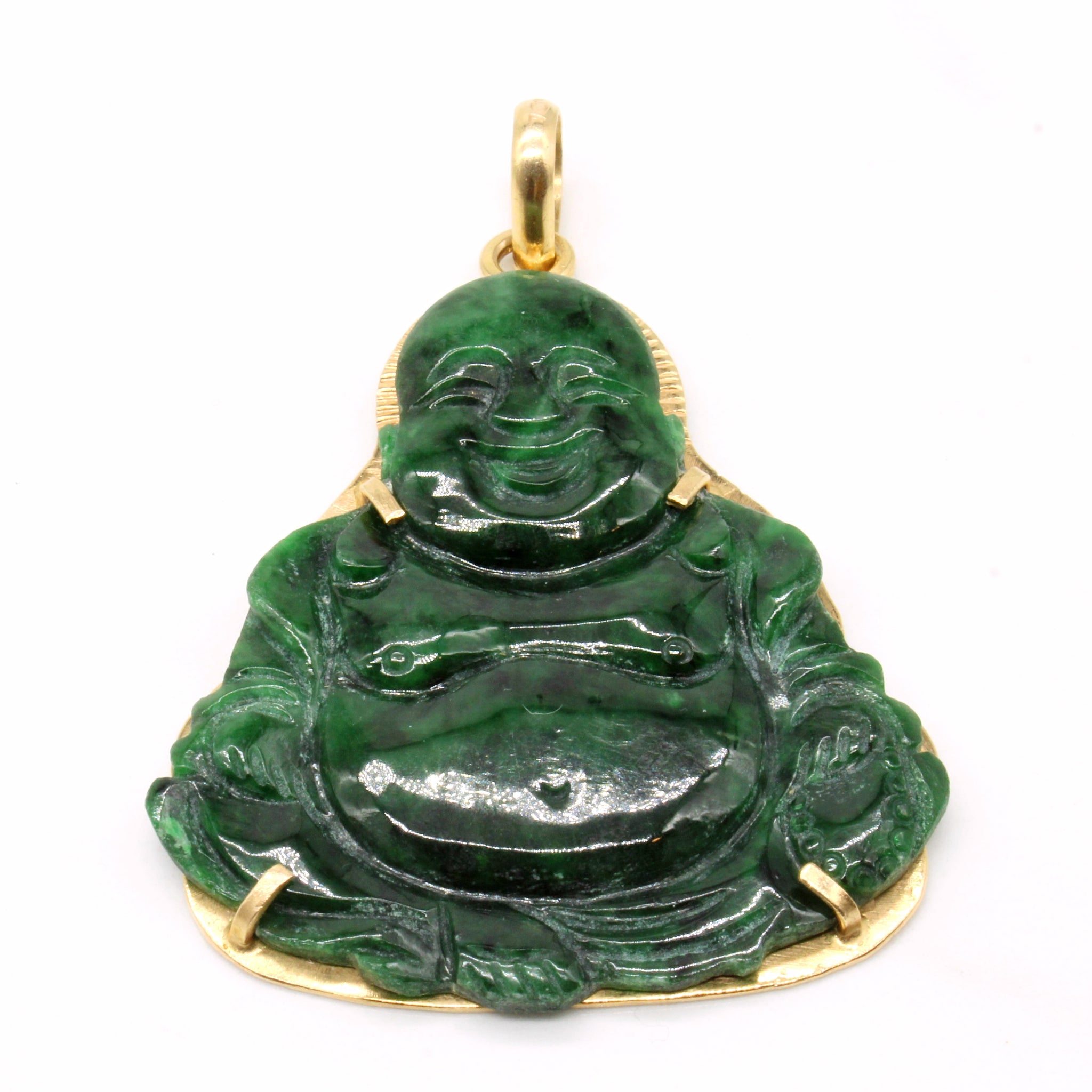 Carved Maw Sit Sit Jade Buddha Pendant