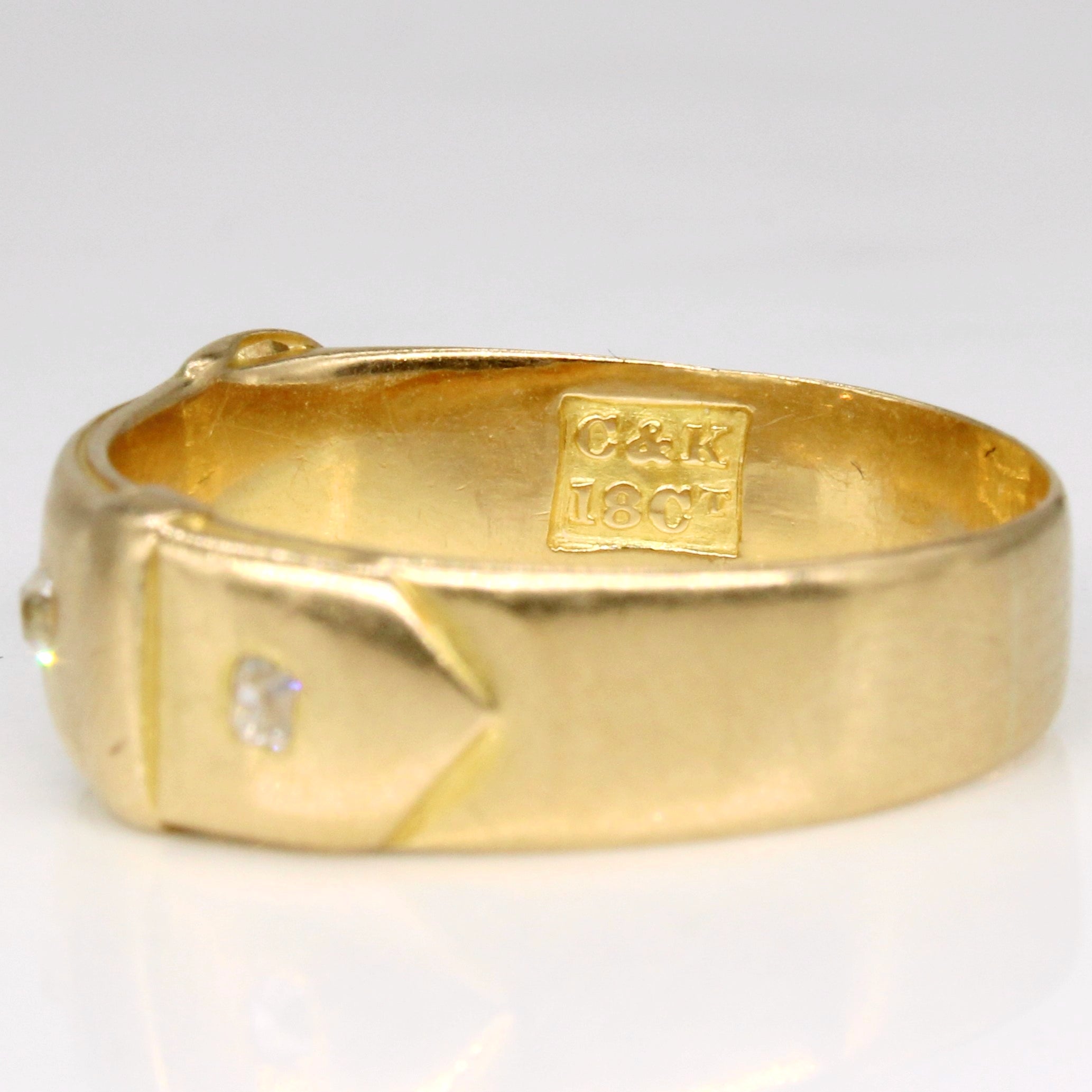 Diamond Belt 18k Ring | 0.07ctw | SZ 7.5 |