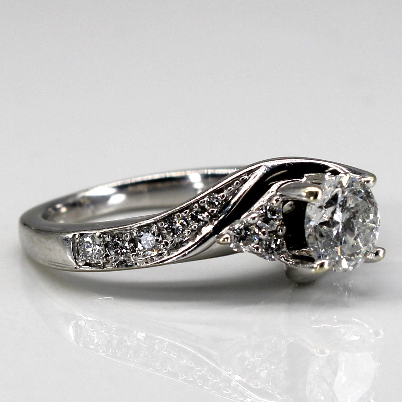 Bypass Diamond Engagement Ring | 0.89ctw I2 H | SZ 5 |