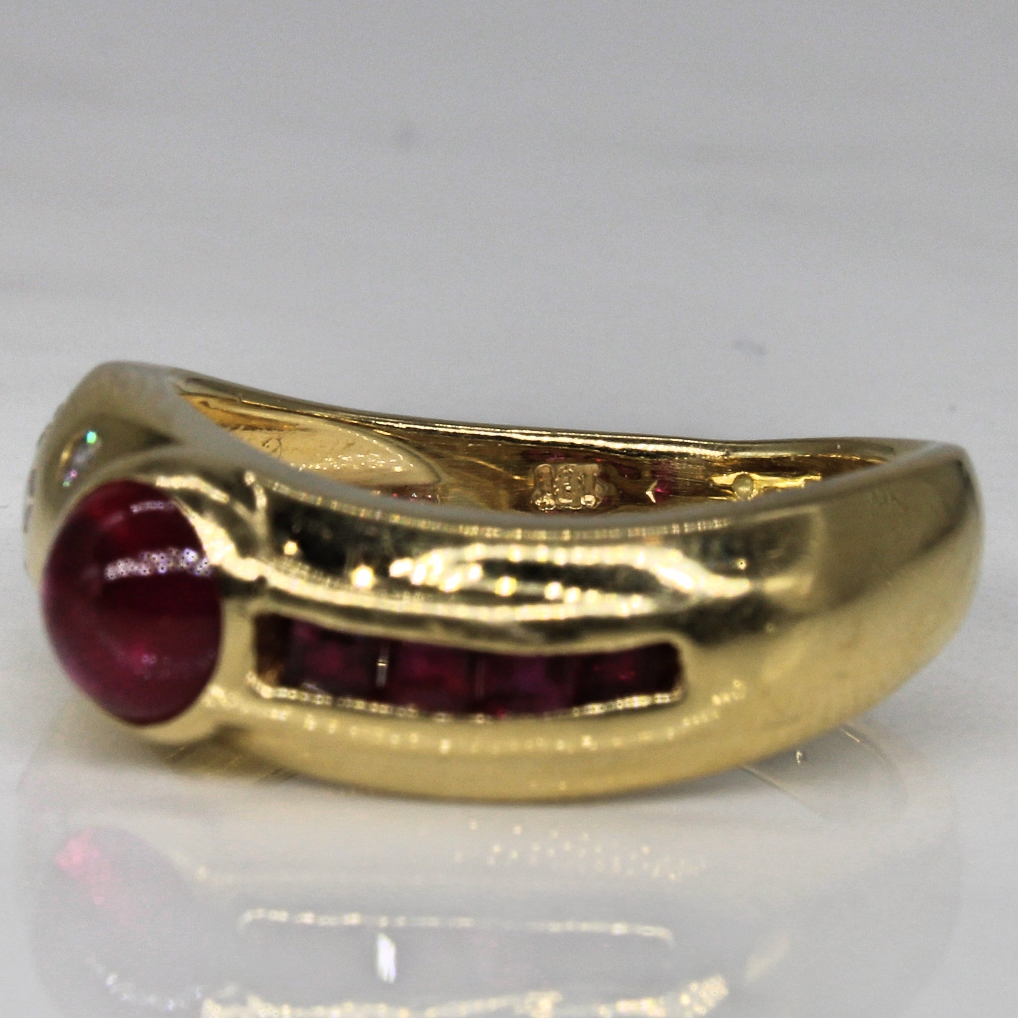 Ruby & Diamond Abstract Ring | 1.06ctw, 0.03ctw | SZ 6.5 |