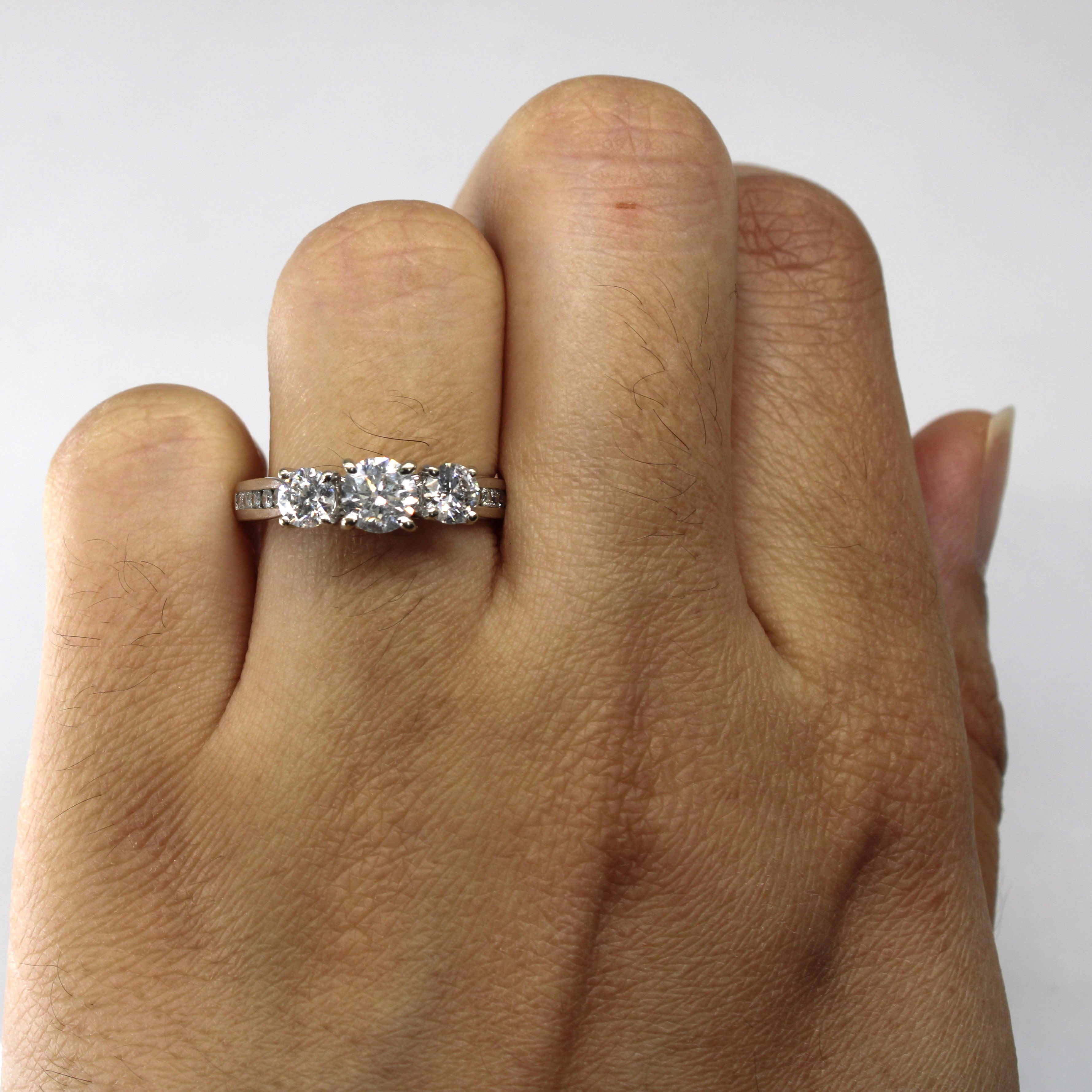 Bague de fiançailles trois diamants | 1,40 ct au total I2 I | Taille 6,5 |