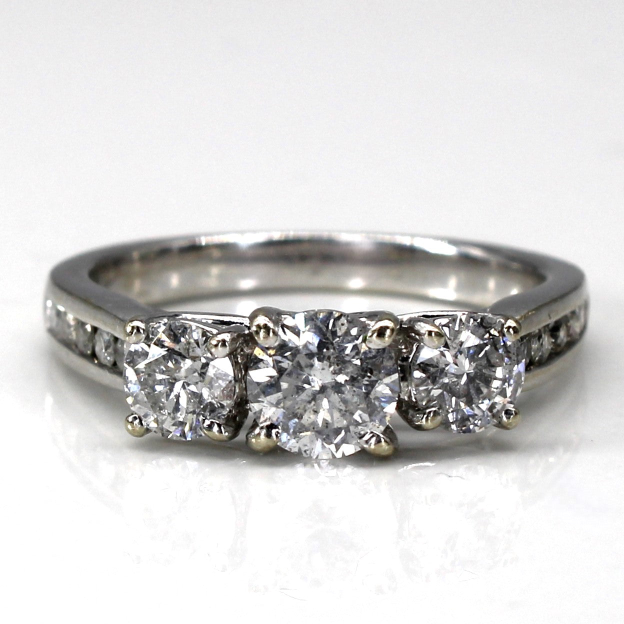 Bague de fiançailles trois diamants | 1,40 ct au total I2 I | Taille 6,5 |