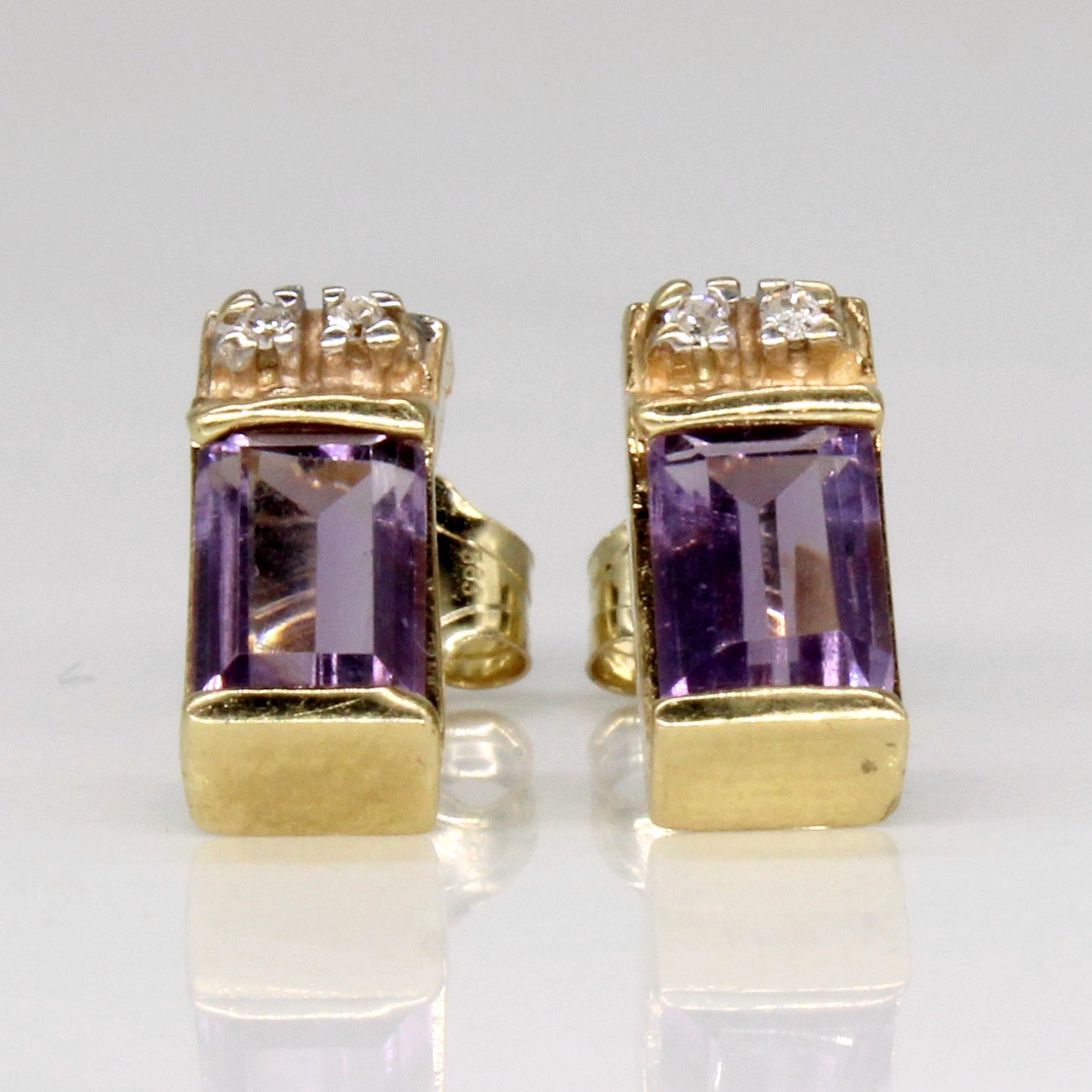 Amethyst & Diamond Earrings | 0.80ctw, 0.03ctw |