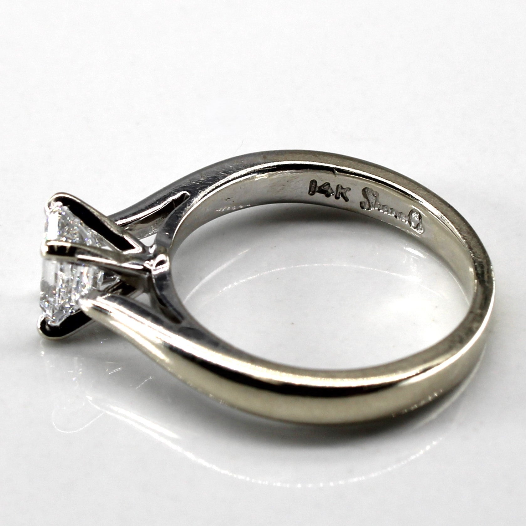 Solitaire Emerald Cut Diamond Ring | 0.65ct VS1 G | SZ 4.75 |