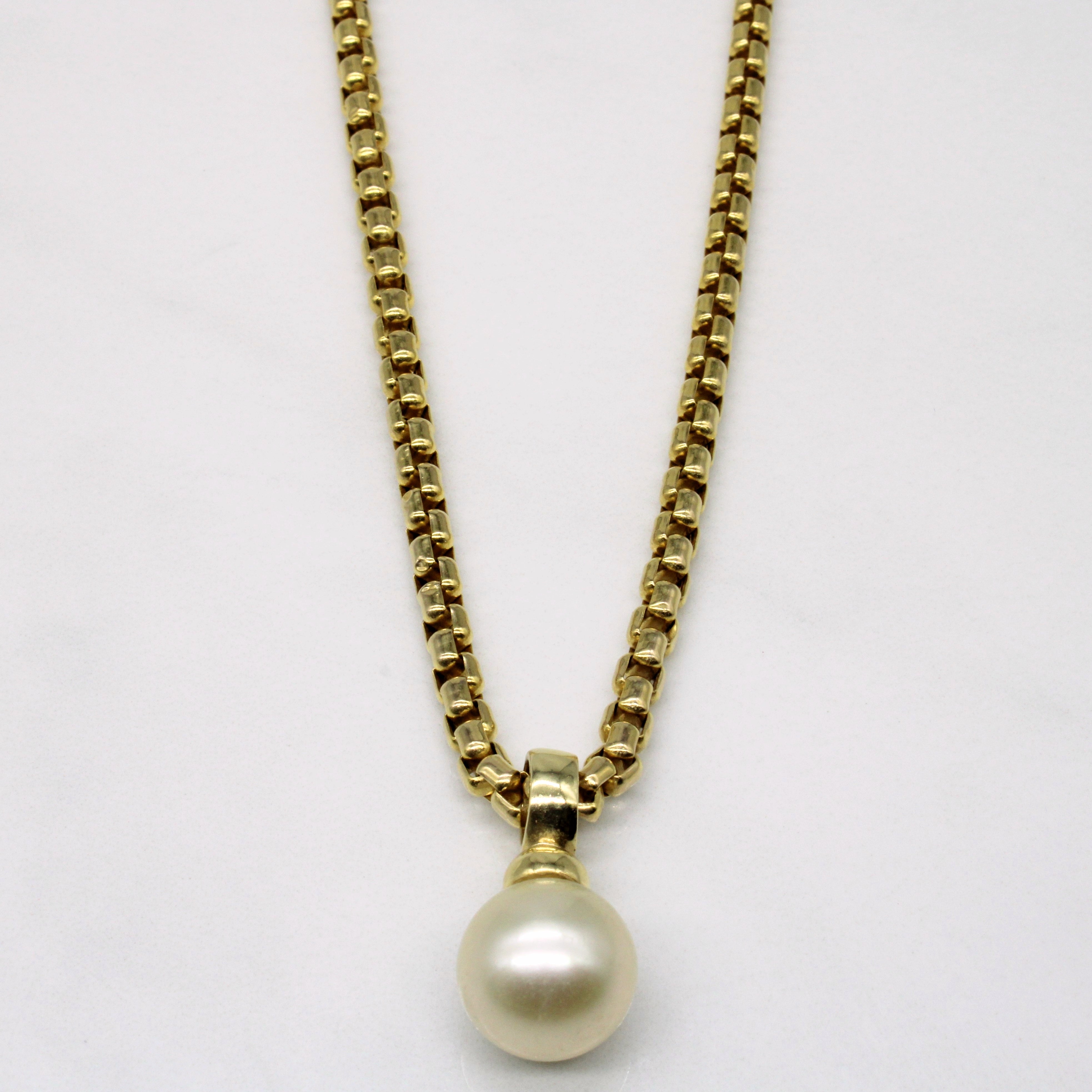 Light Gold Cultured Pearl Pendant & Necklace | 16" |