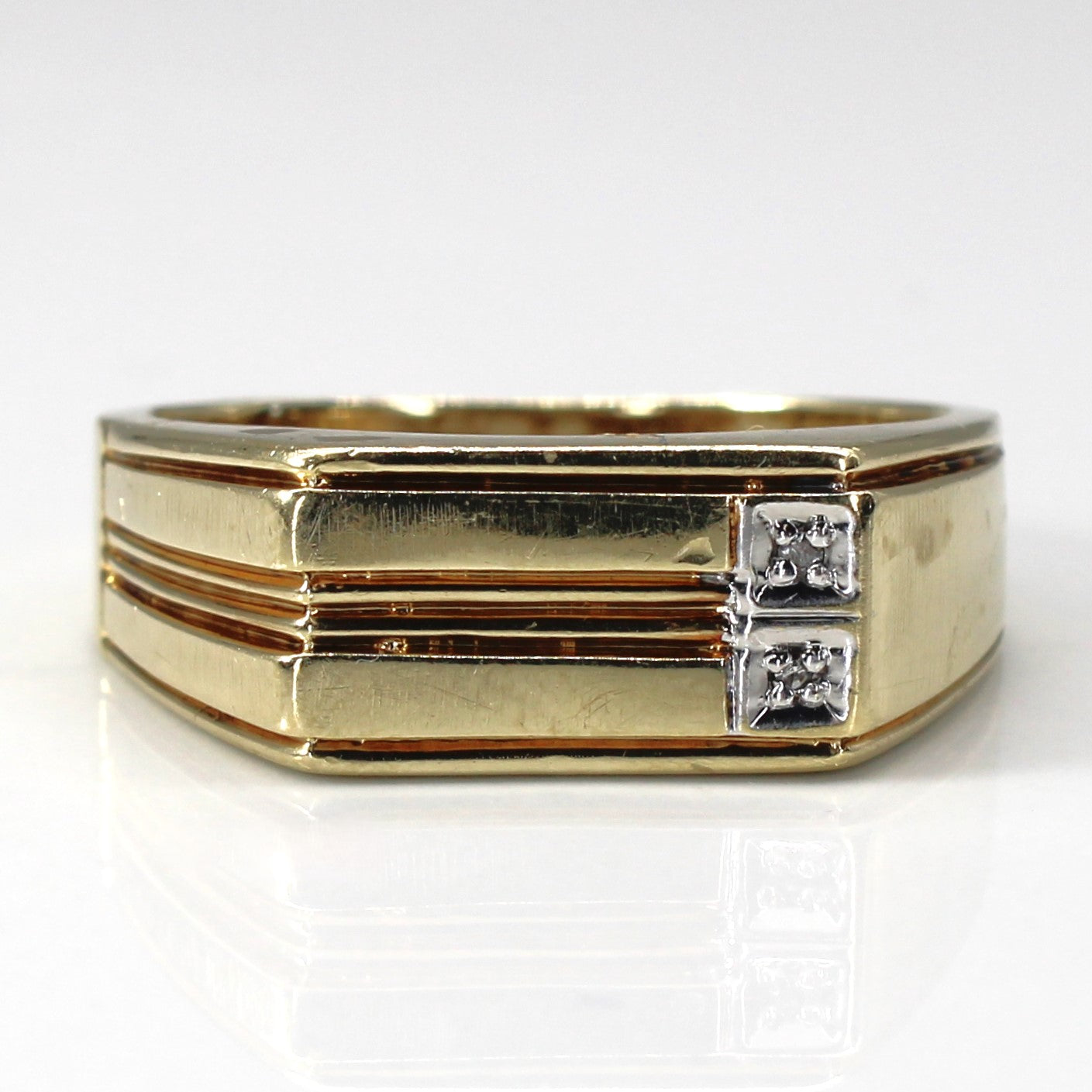Diamond Signet Ring | 0.02ctw | SZ 9.5 |