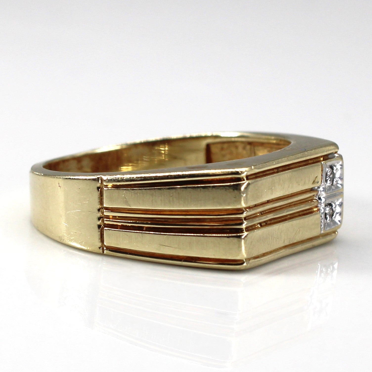 Diamond Signet Ring | 0.02ctw | SZ 9.5 |