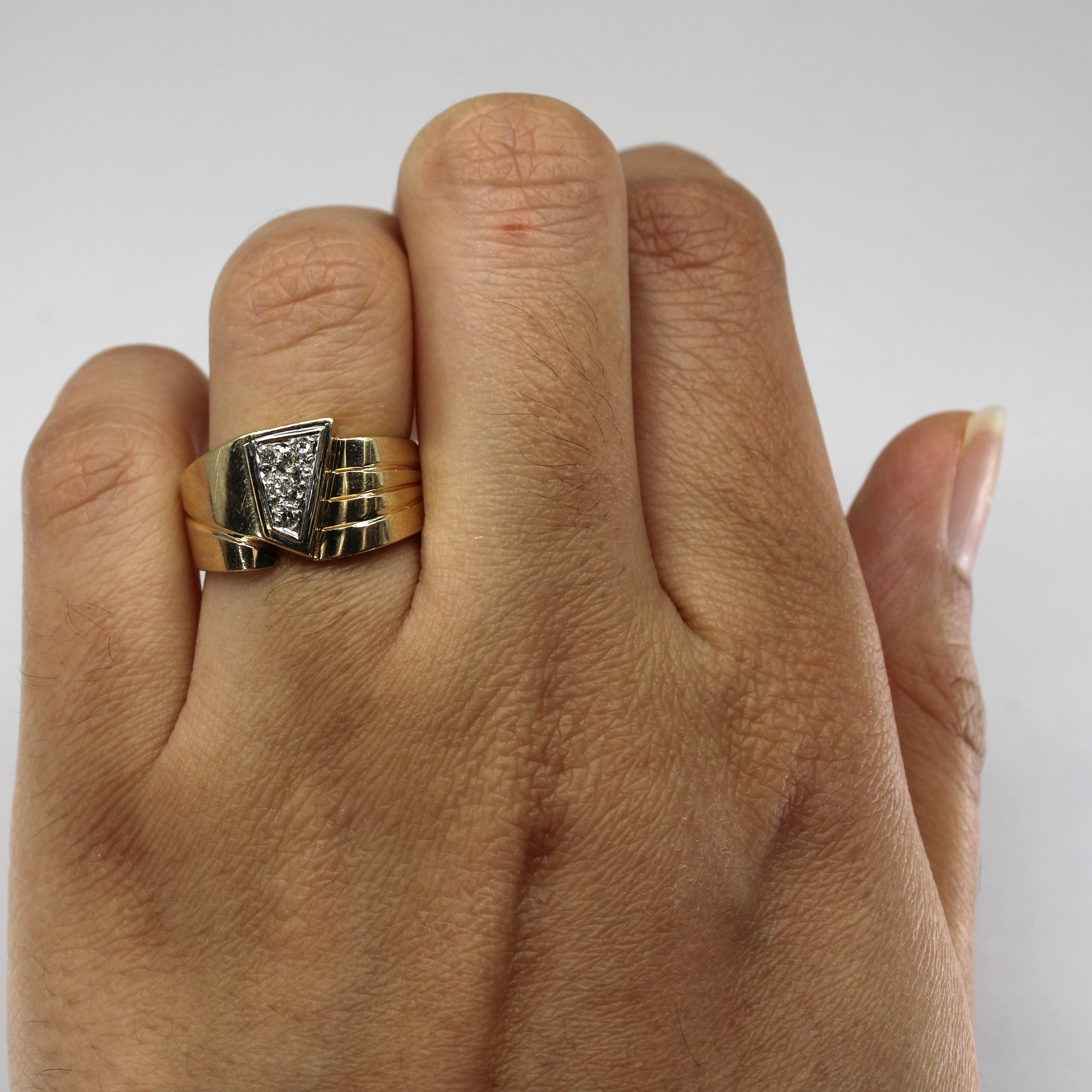 Cluster Diamond Gold Ring | 0.10ctw | SZ 6.5 |