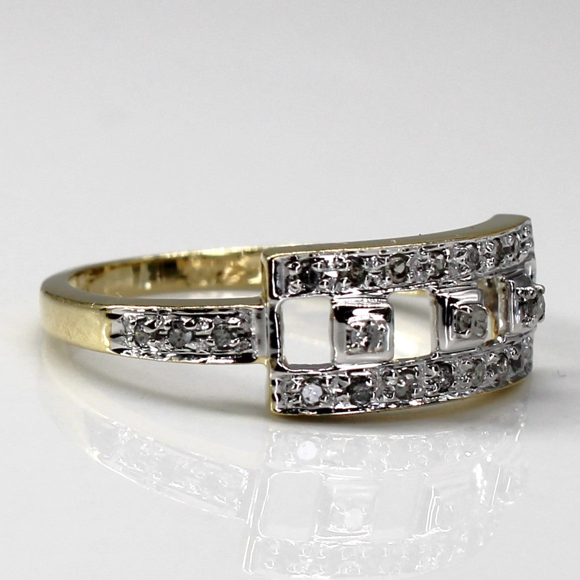 Textured Open Work Diamond Ring | 0.28ctw | SZ 6.5 |