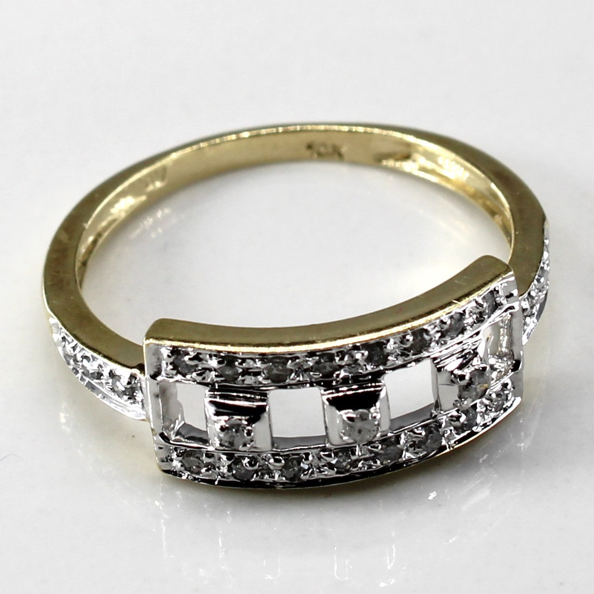 Textured Open Work Diamond Ring | 0.28ctw | SZ 6.5 |