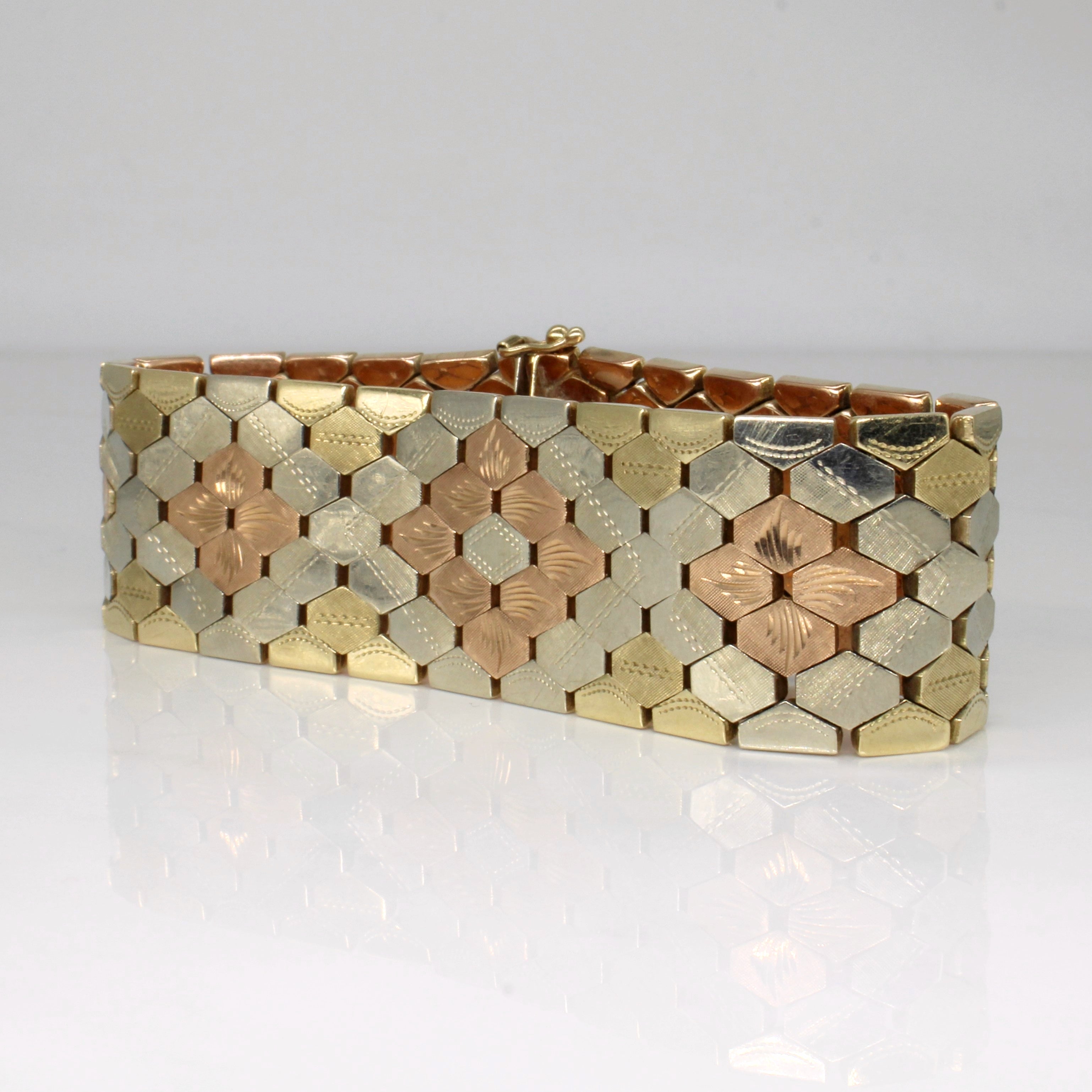 9k Tri Tone Gold Bracelet | 7.5" |