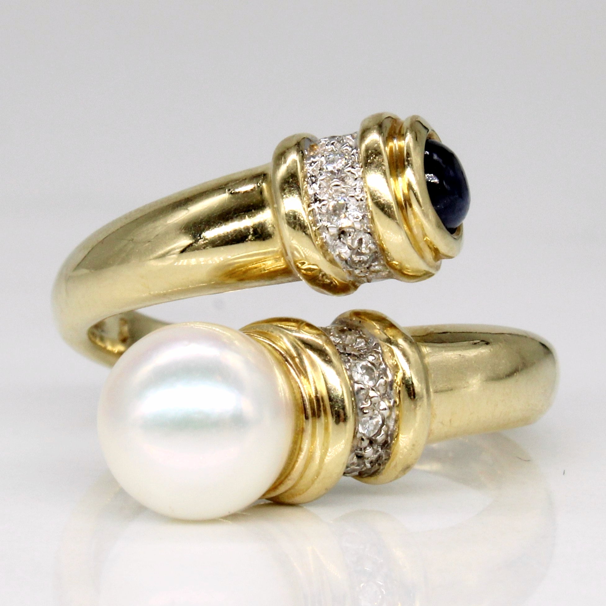 Bague cocktail sertie de plusieurs pierres précieuses | 0,232 ct | Taille 6,75 |
