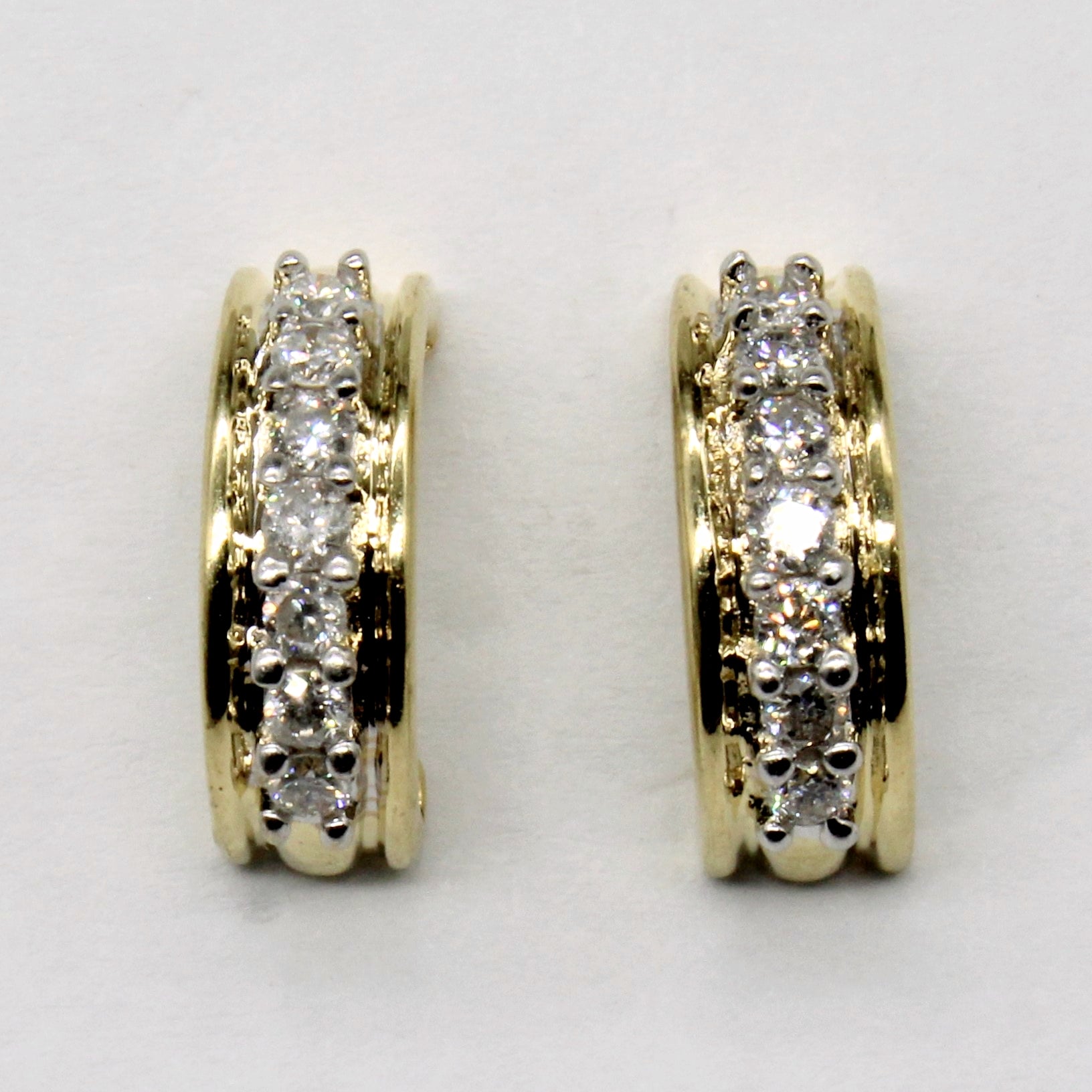 Diamond Half Hoop Earrings | 0.25ctw |