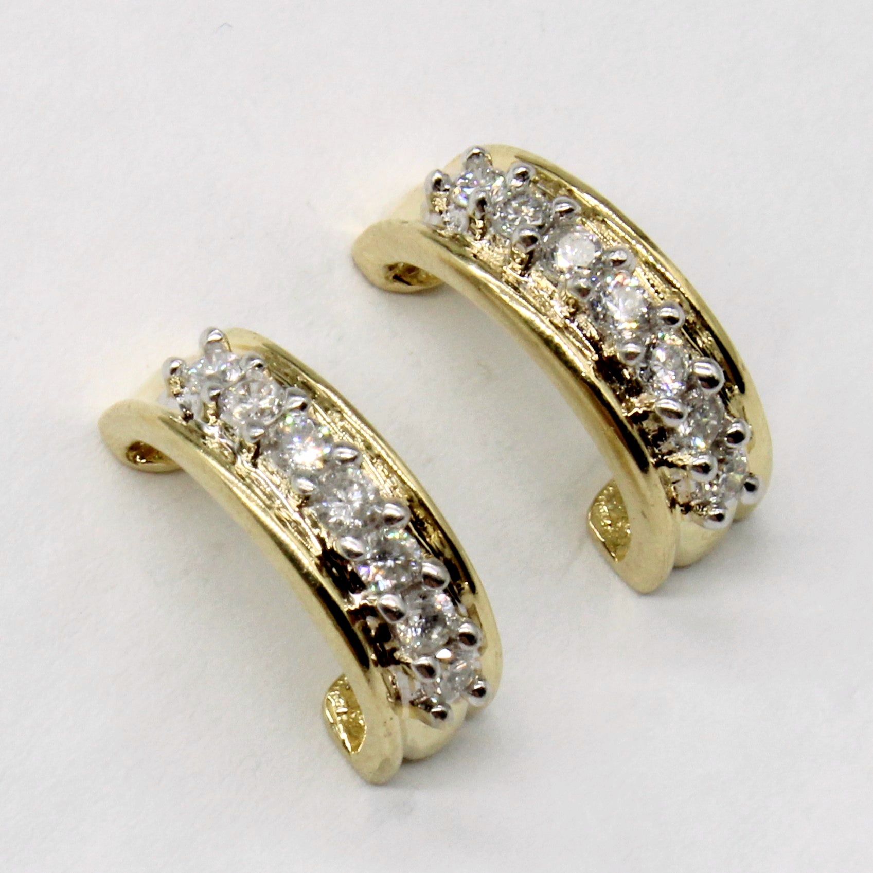 Diamond Half Hoop Earrings | 0.25ctw |