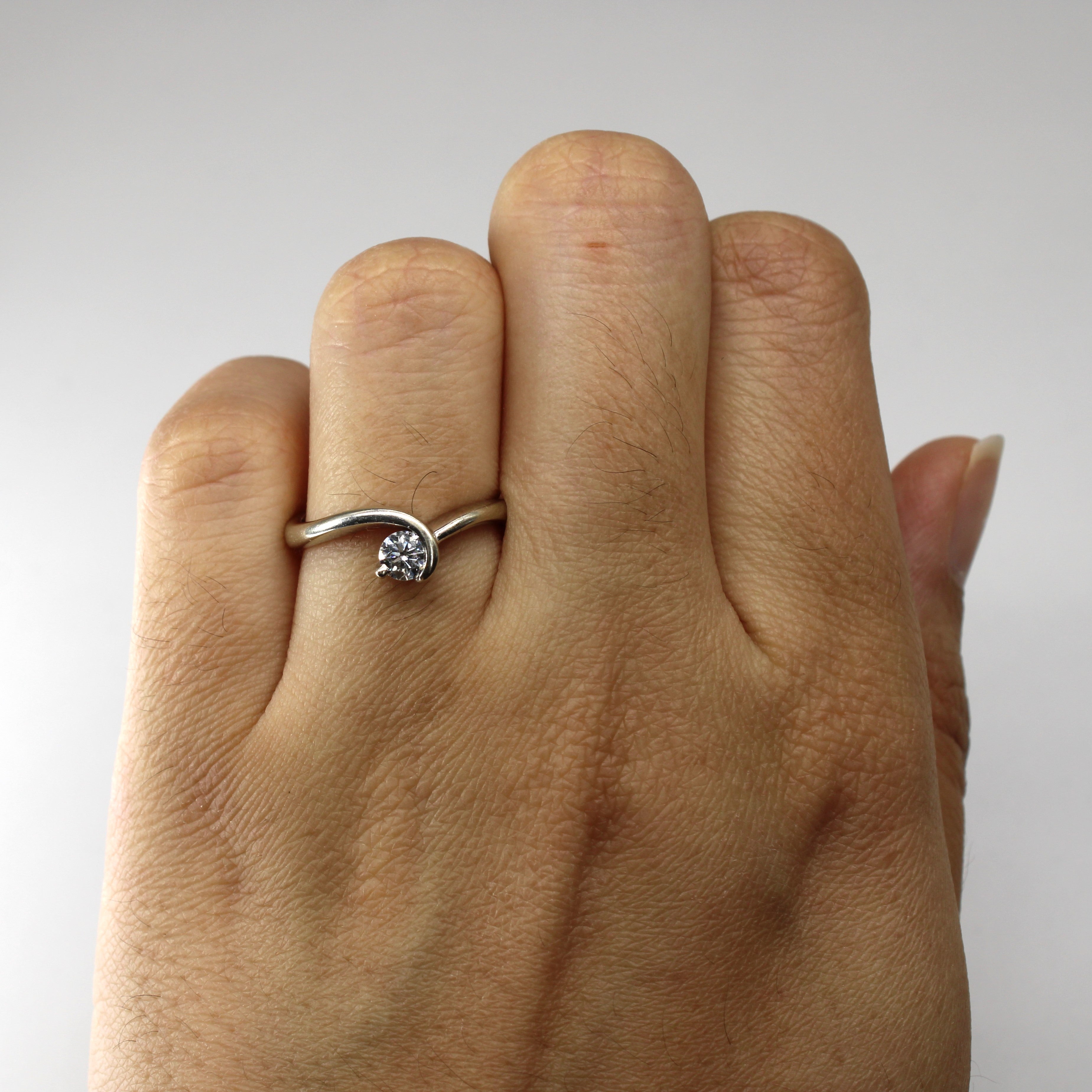 Bypass Solitaire Diamond Ring | 0.23ct | SZ 6 |