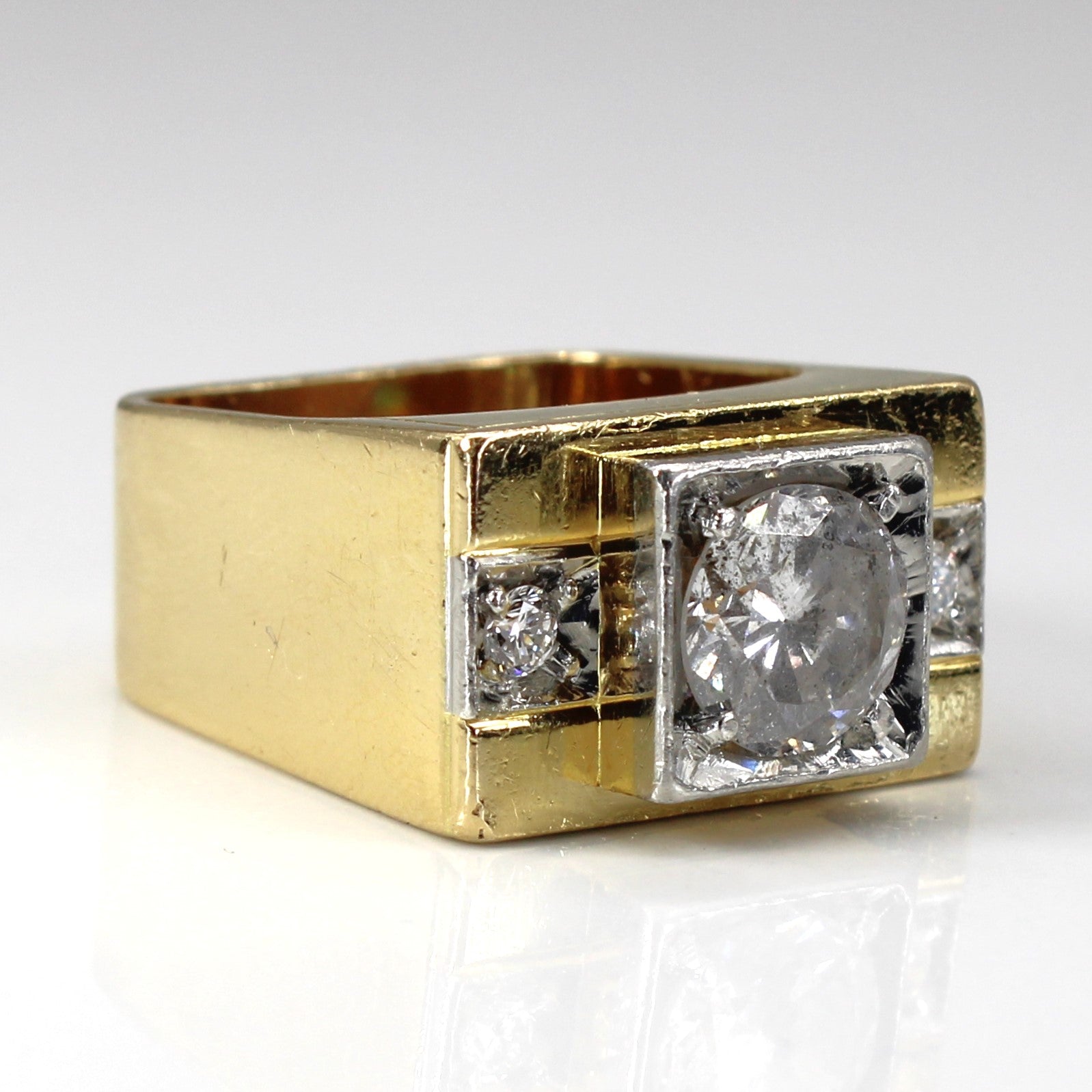 18k and Platinum Three Stone Diamond Ring | 2.17ctw I3 H/I | SZ 8 |