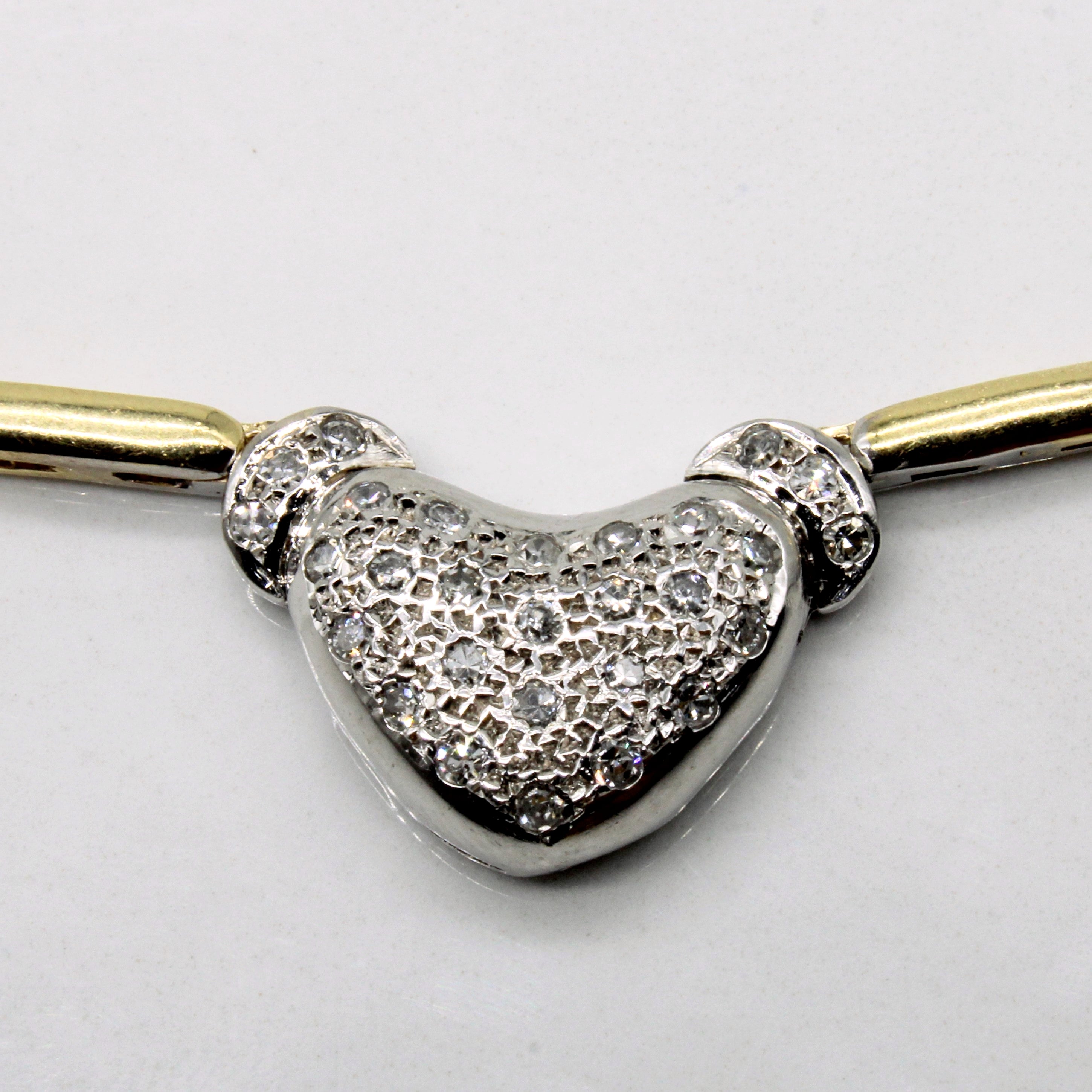 Pave Diamond Heart Necklace | 0.32ctw | 18" |
