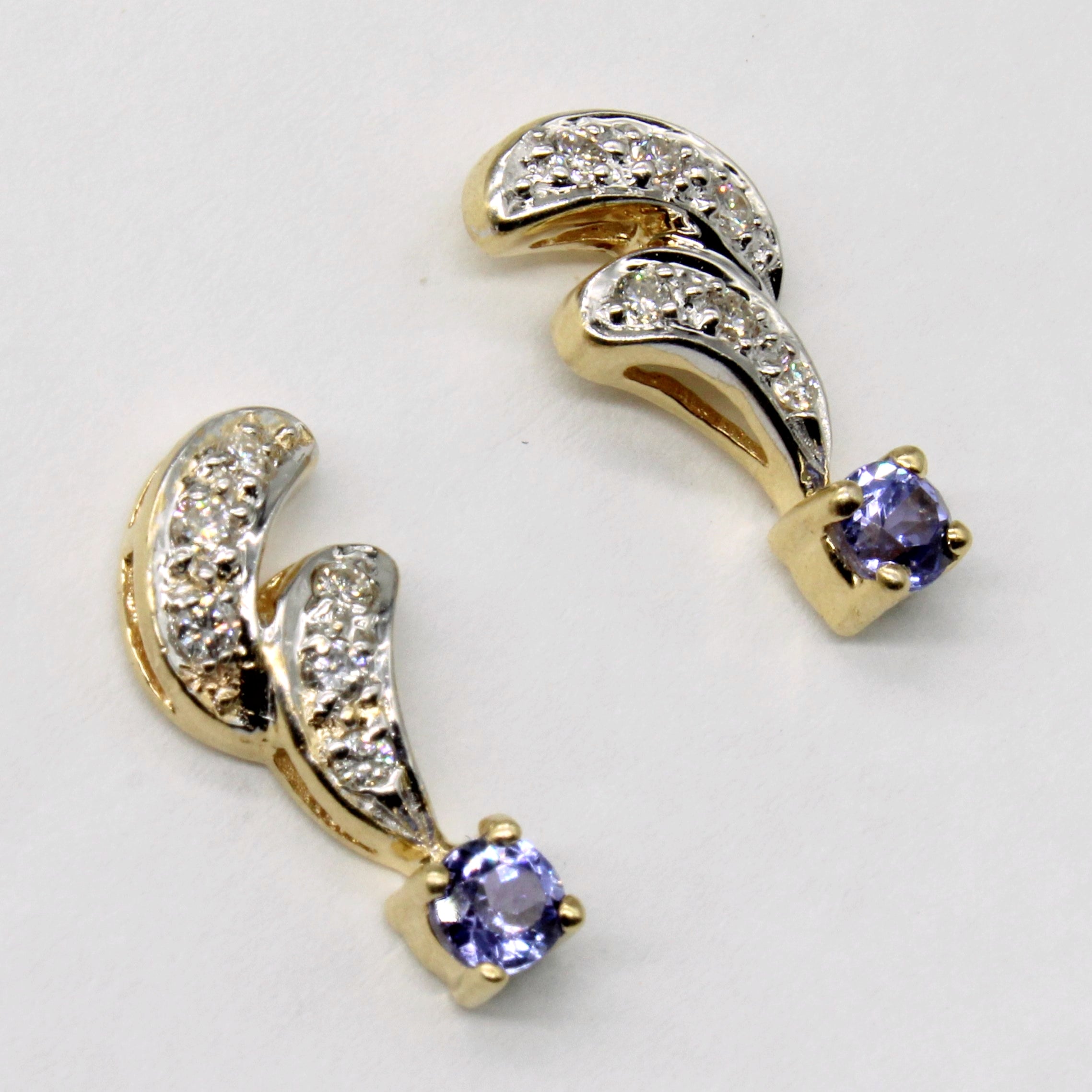 Tanzanite & Diamond Earrings | 0.40ctw, 0.09ctw |