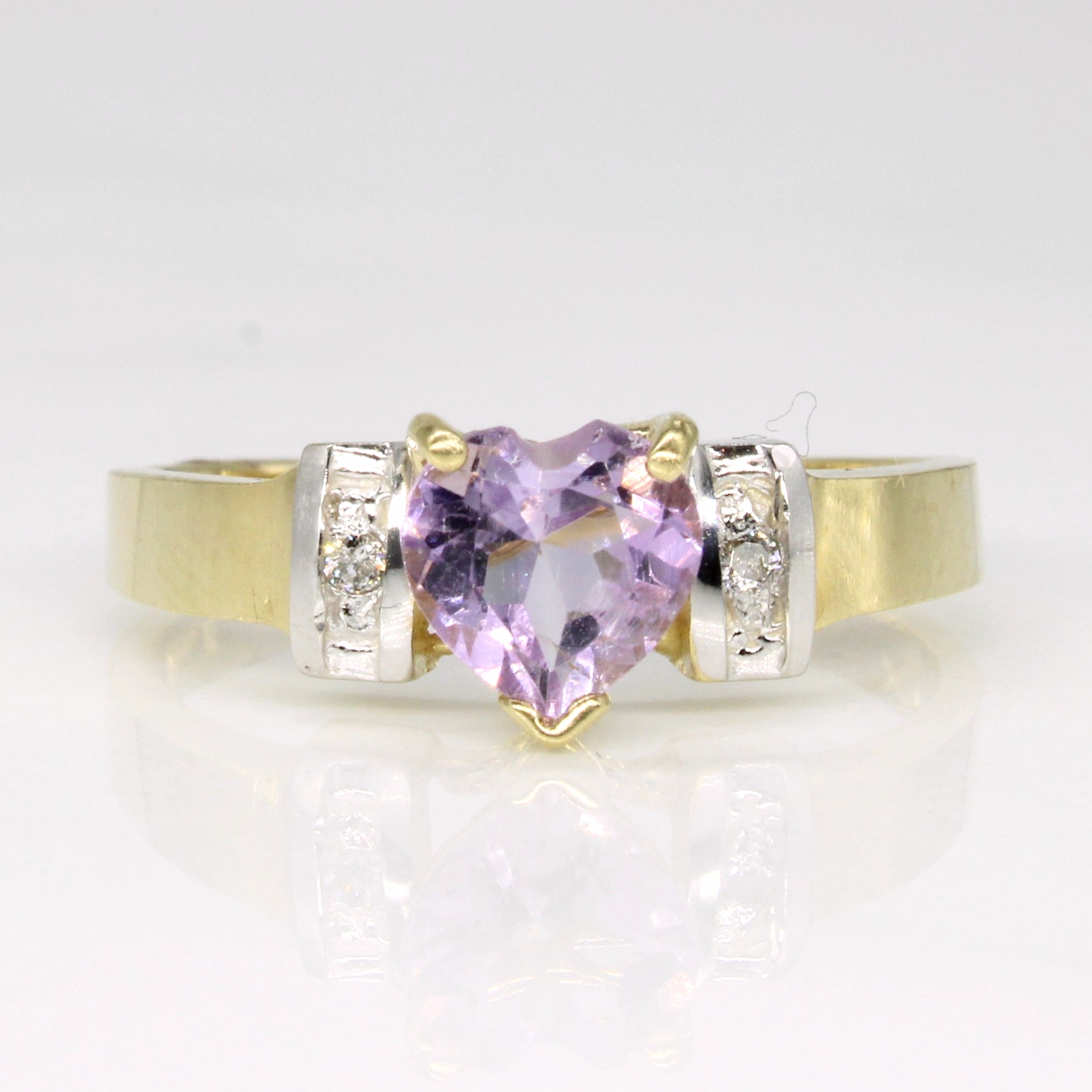 Amethyst Heart & Diamond Cocktail Ring | 0.79ct, 0.02ctw | SZ 7 |