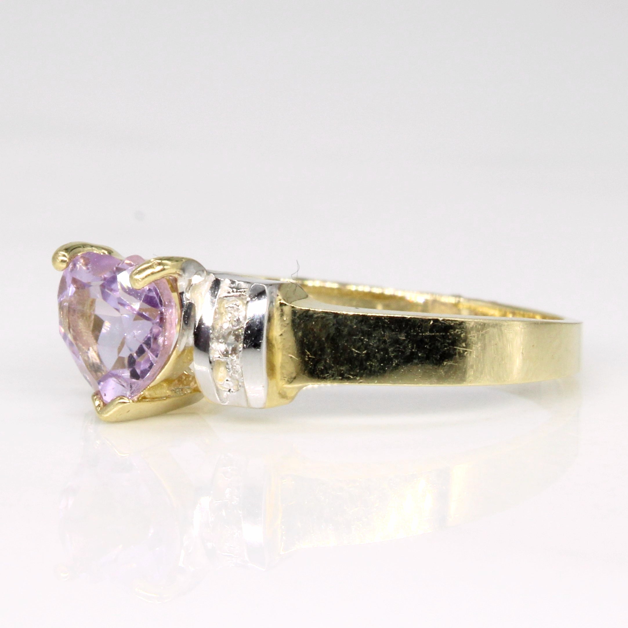 Amethyst Heart & Diamond Cocktail Ring | 0.79ct, 0.02ctw | SZ 7 |