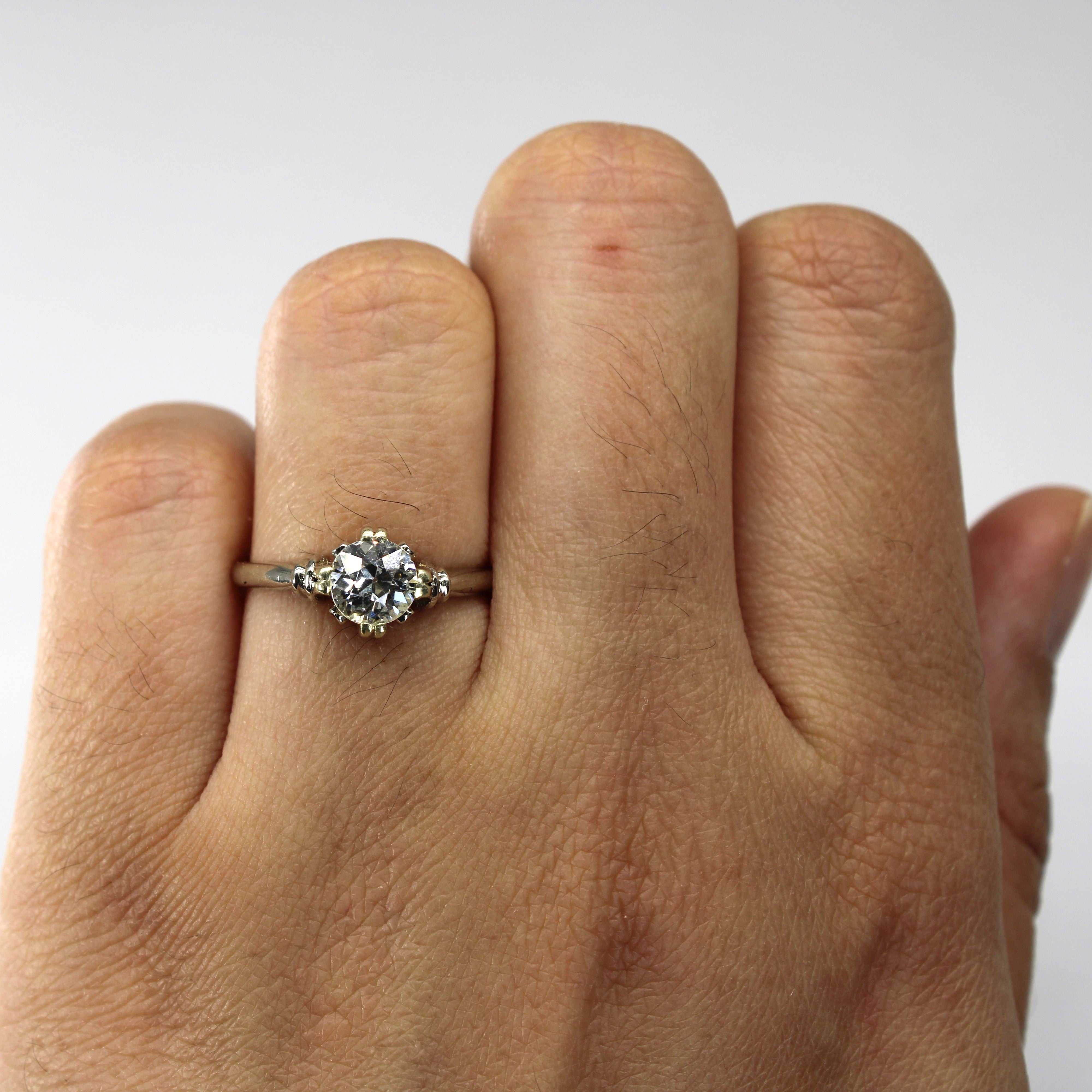 Bague de fiançailles solitaire en diamant taille ancienne européenne, vers 1930 | 0,75 ct VS2/SI1 K/L | Taille 6 |