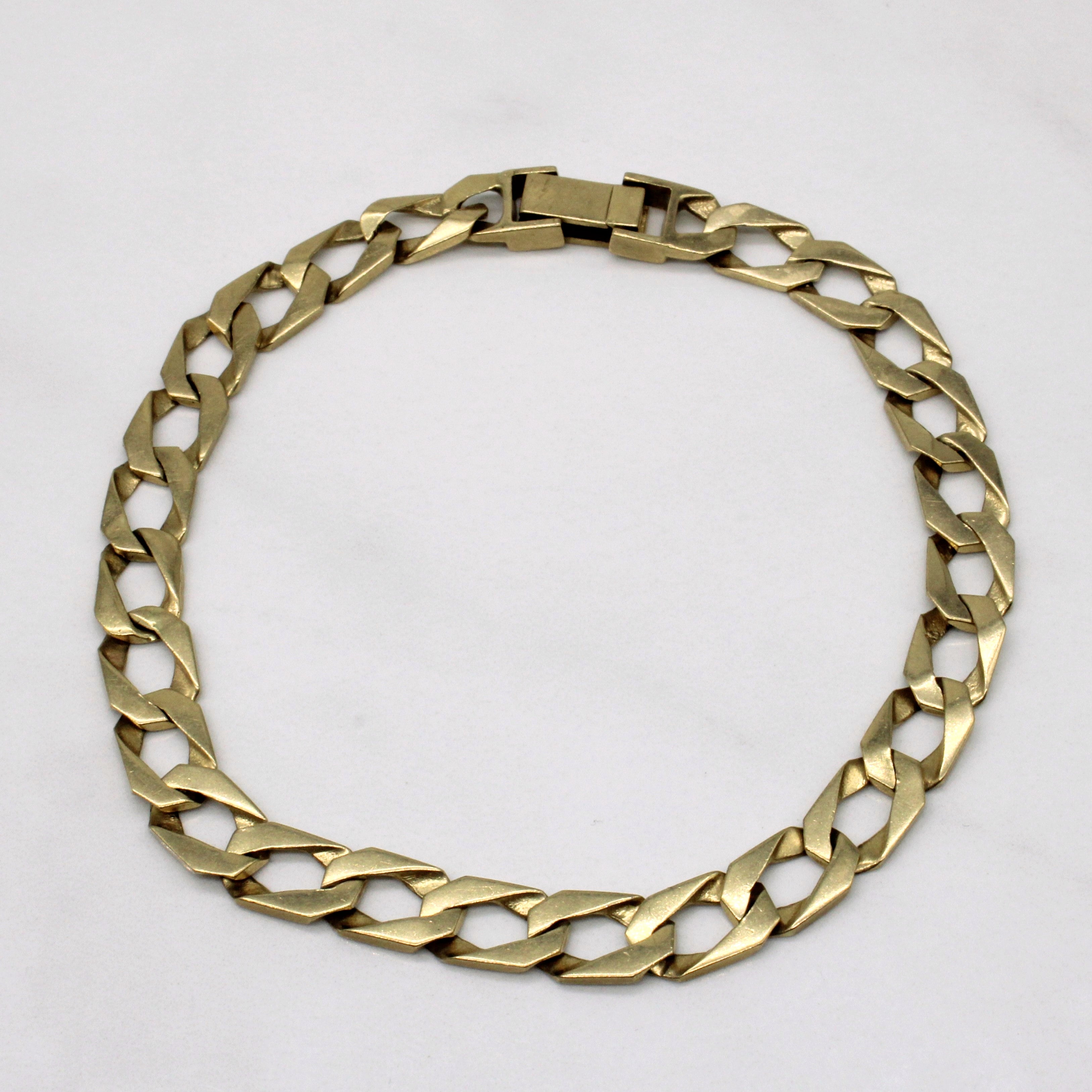 10k Yellow Gold Curb Link Bracelet | 9" |