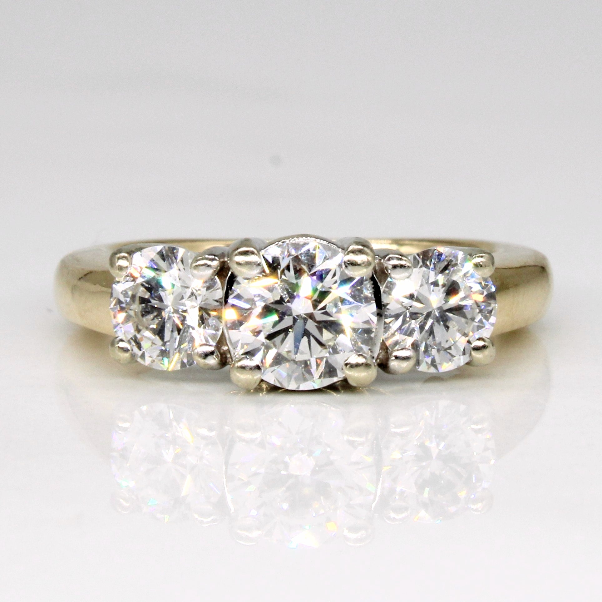 Three Stone Diamond Engagement Ring | 1.40ctw VS2 G | SZ 4 |