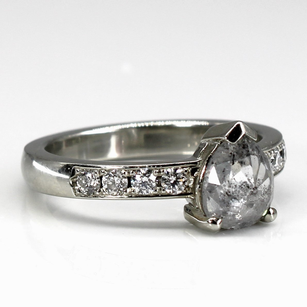 Pear Rose Cut Diamond Engagement Ring | 1.33ctw I3 I/J | SZ 6.5 |