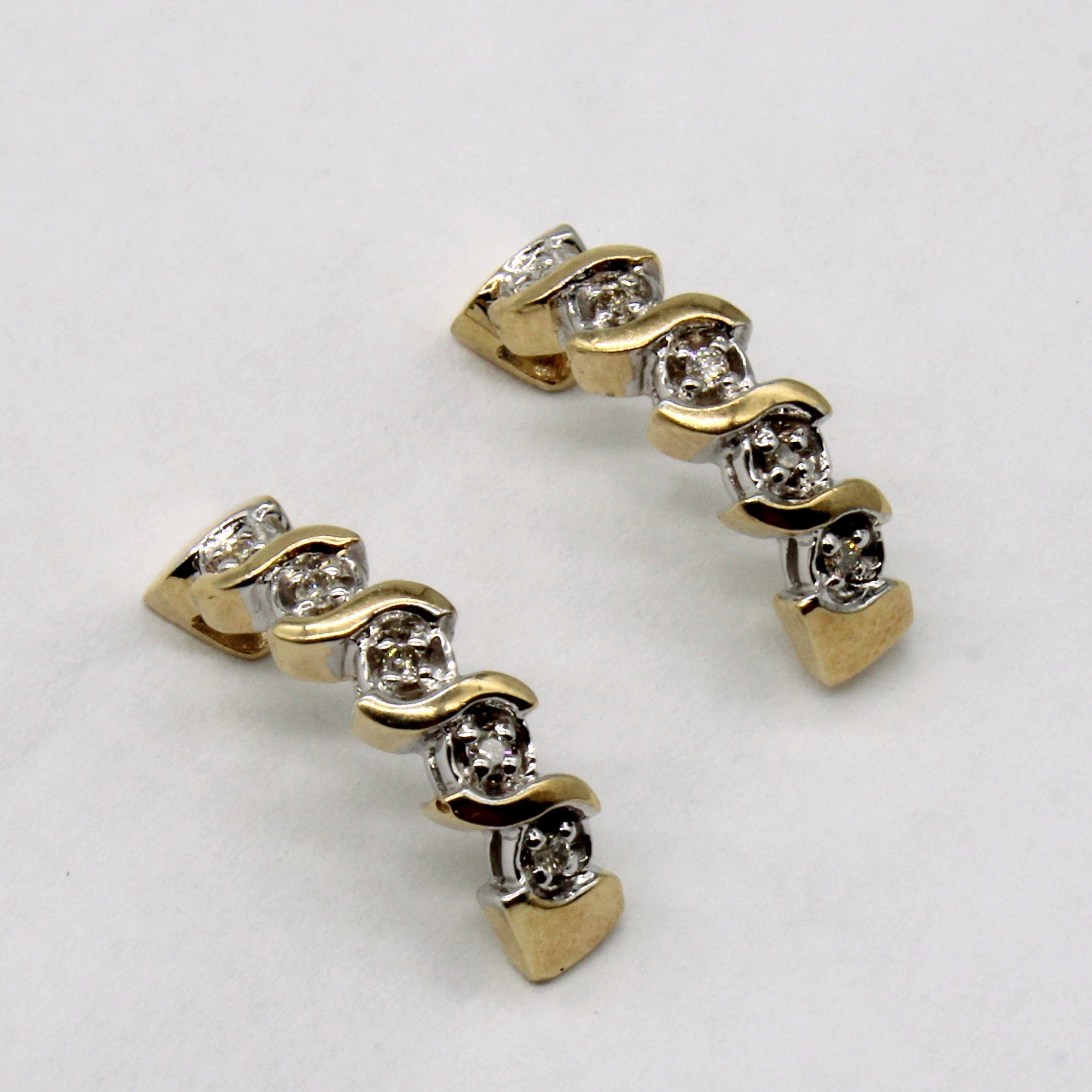 Diamond Curved Stud Earrings | 0.10ctw |