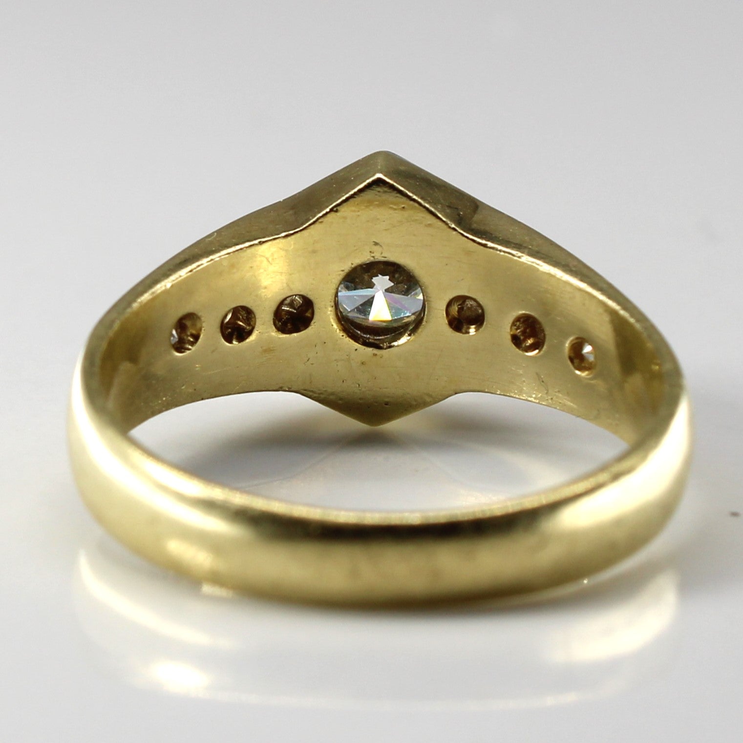 Vienna Hallmarked Hexagon Bezel Set Diamond Engagement Ring | 1.18ctw VS1/2 I/J | SZ 10 |