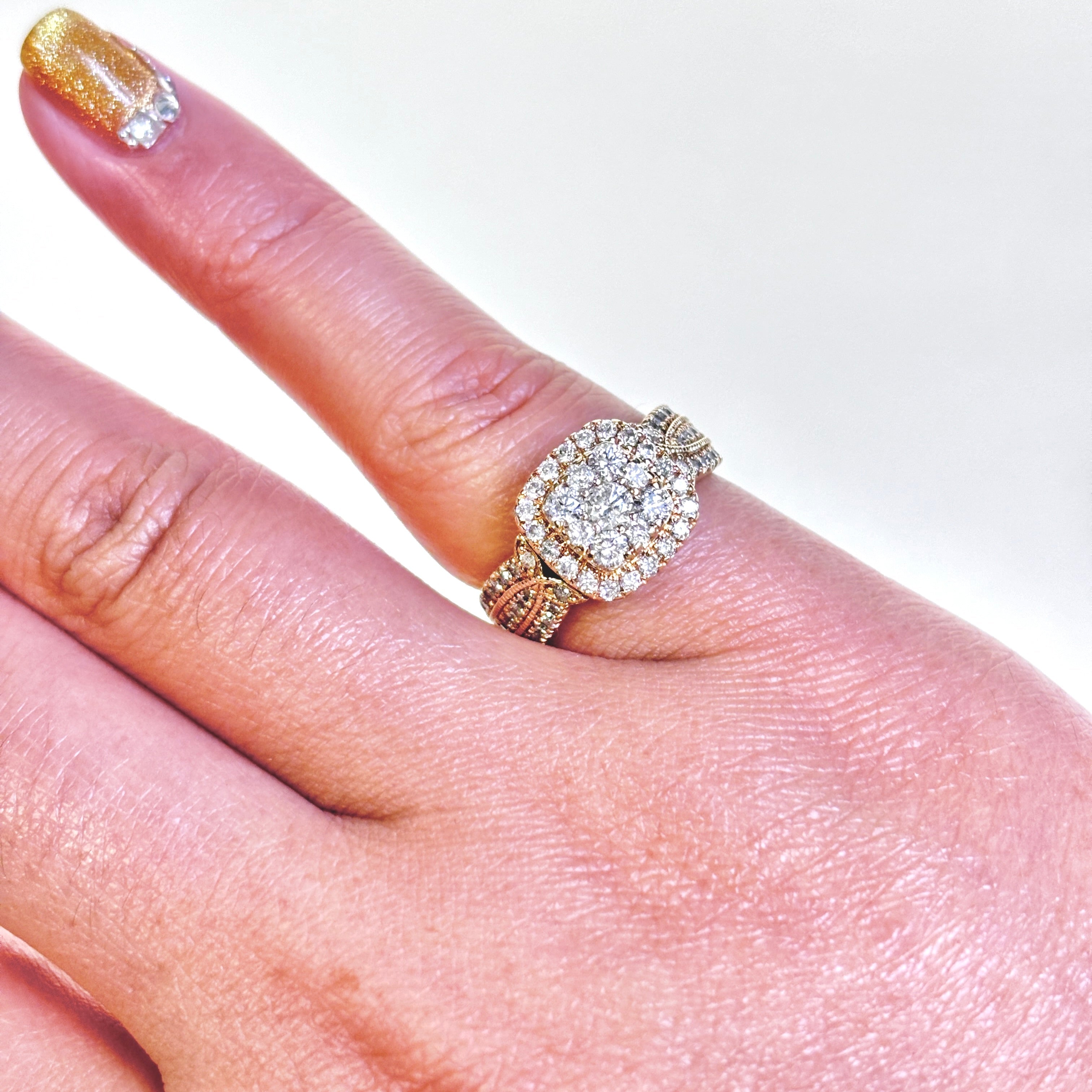 10k Yellow Gold Cluster Diamond Ring | 1.00ctw | SZ 4.25