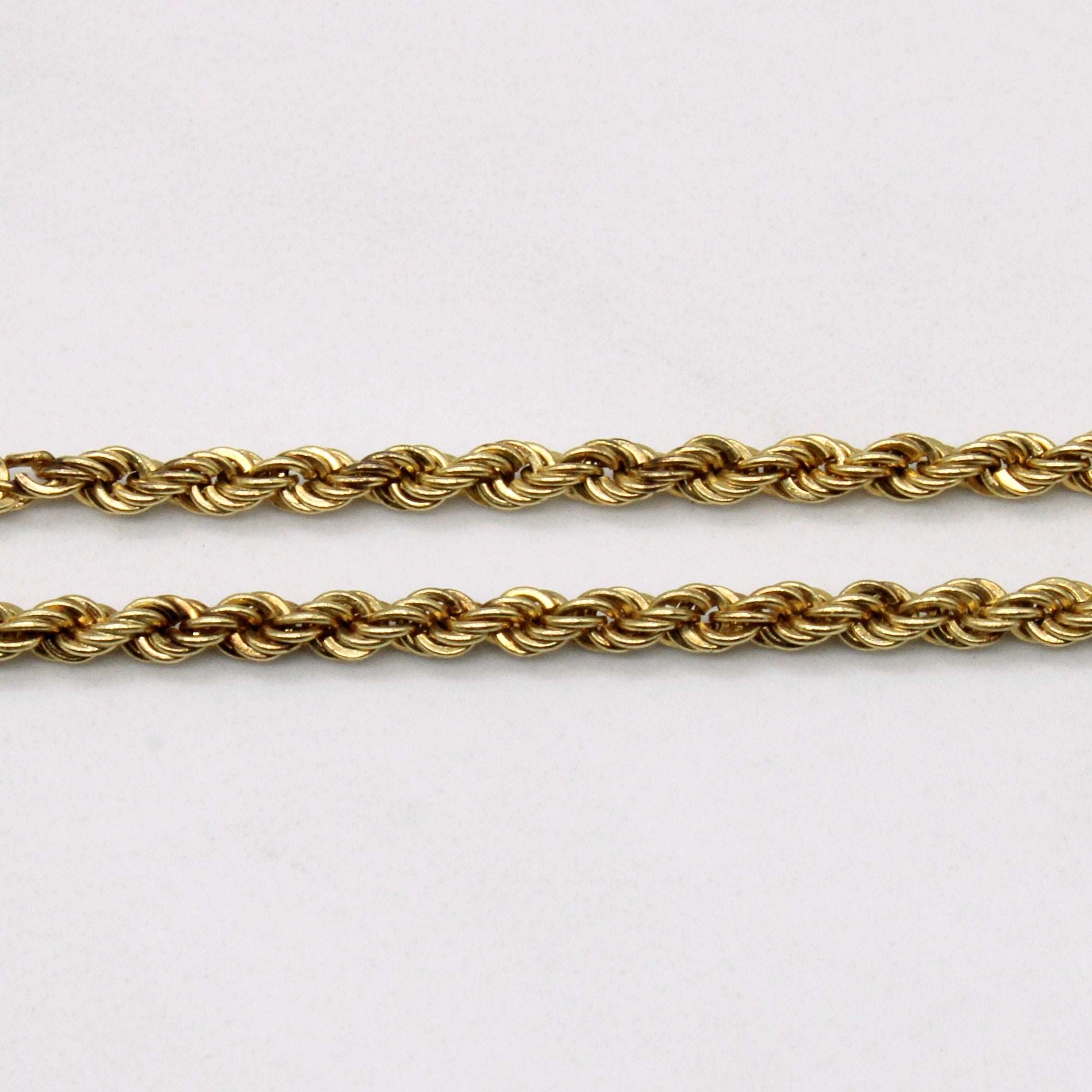 14k Yellow Gold Rope Chain Bracelet | 7" |