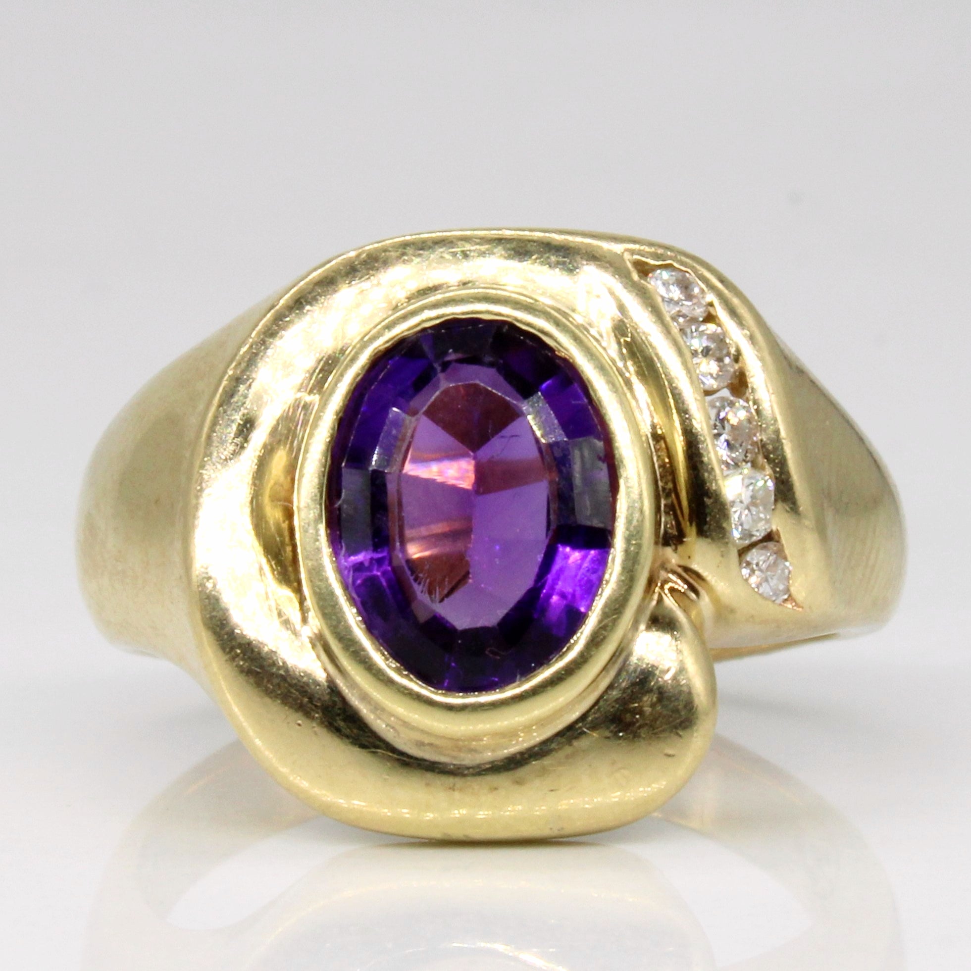 Amethyst & Diamond Cocktail Ring | 1.50ct, 0.13ctw | SZ 8.75 |
