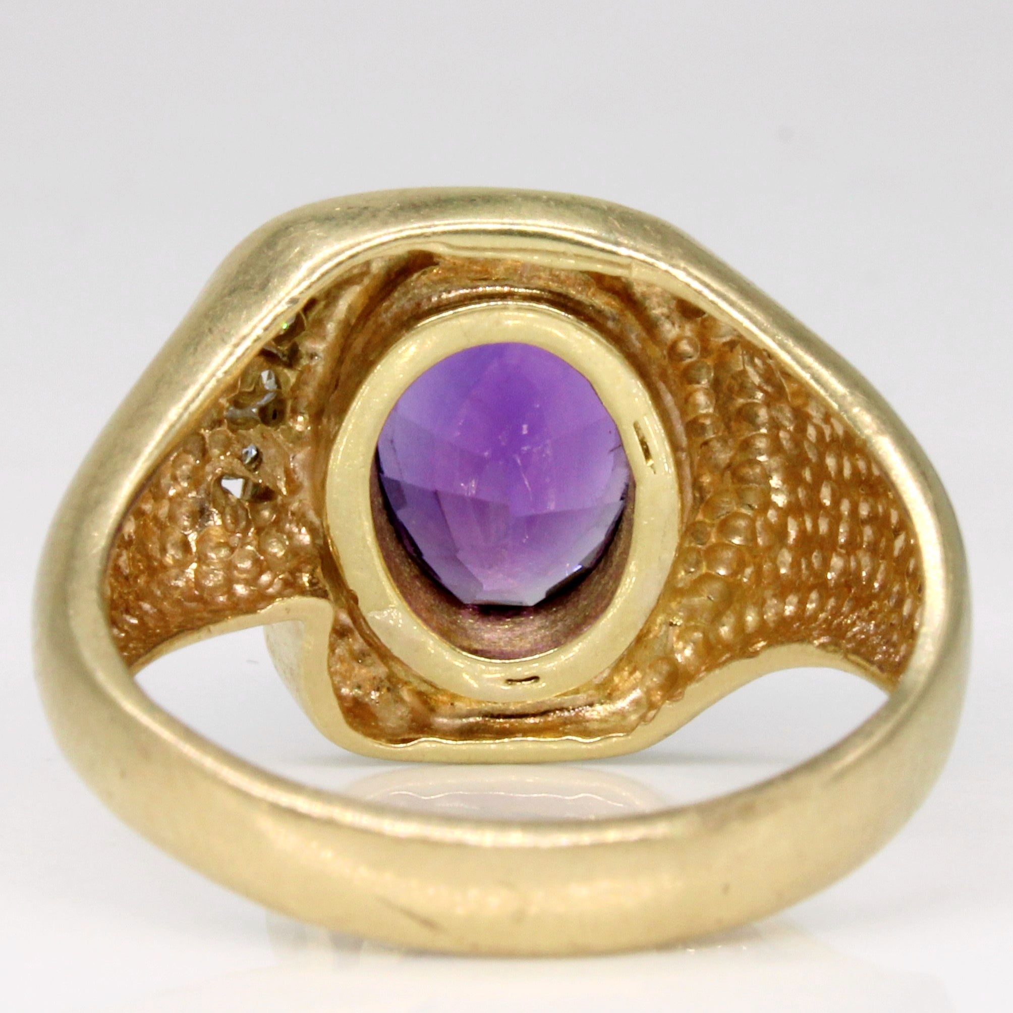 Amethyst & Diamond Cocktail Ring | 1.50ct, 0.13ctw | SZ 8.75 |