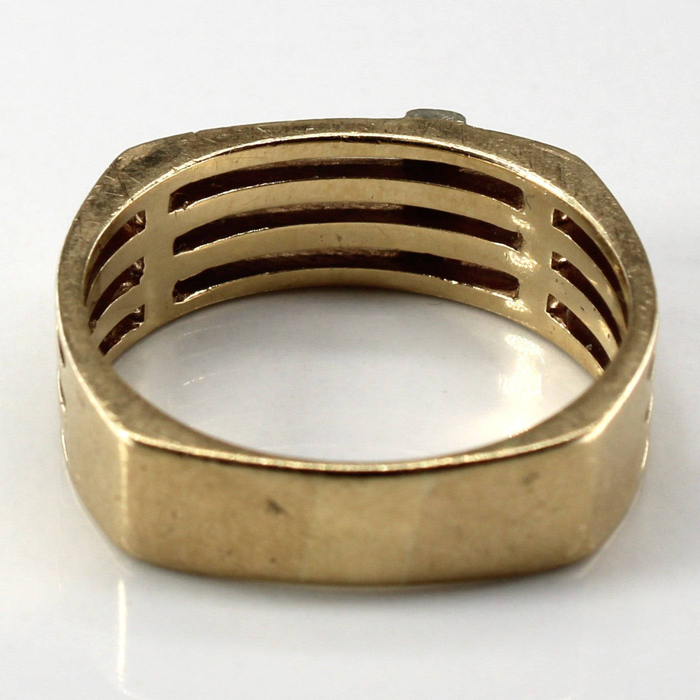 Diamond Triple Row Gold Ring | 0.04ctw | SZ 8.75 |