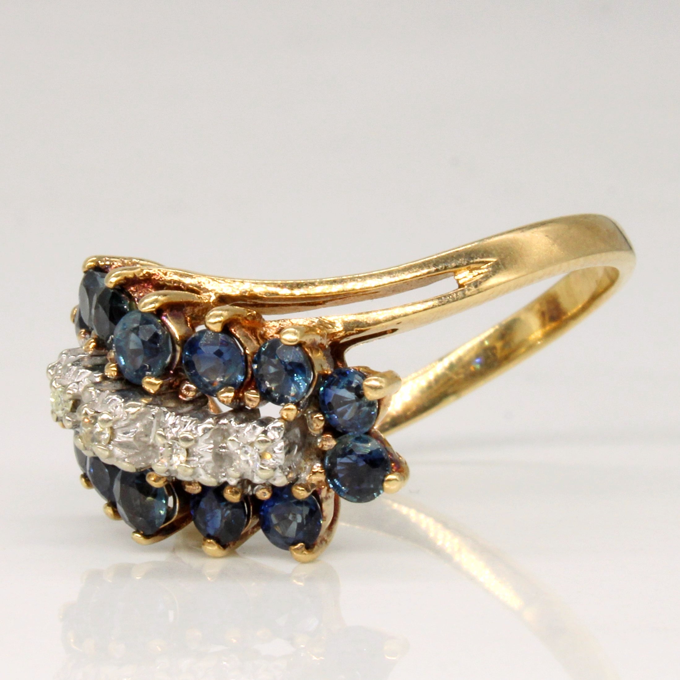 Sapphire & Diamond Waterfall Ring | 1.40ctw, 0.03ctw | SZ 9 |